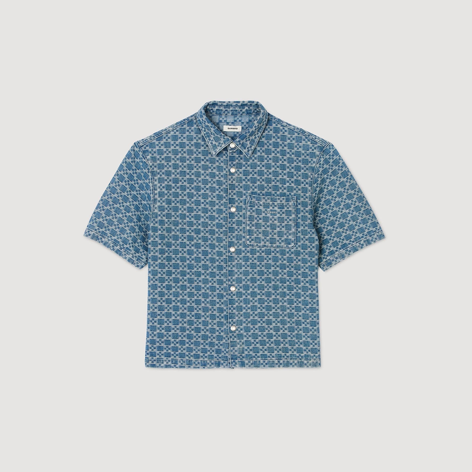SQUARE CROSS DENIM SHIRT - 6