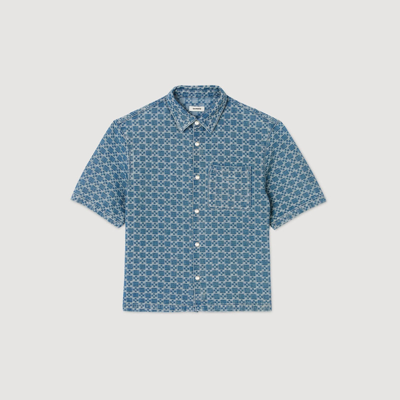 SQUARE CROSS DENIM SHIRT 6