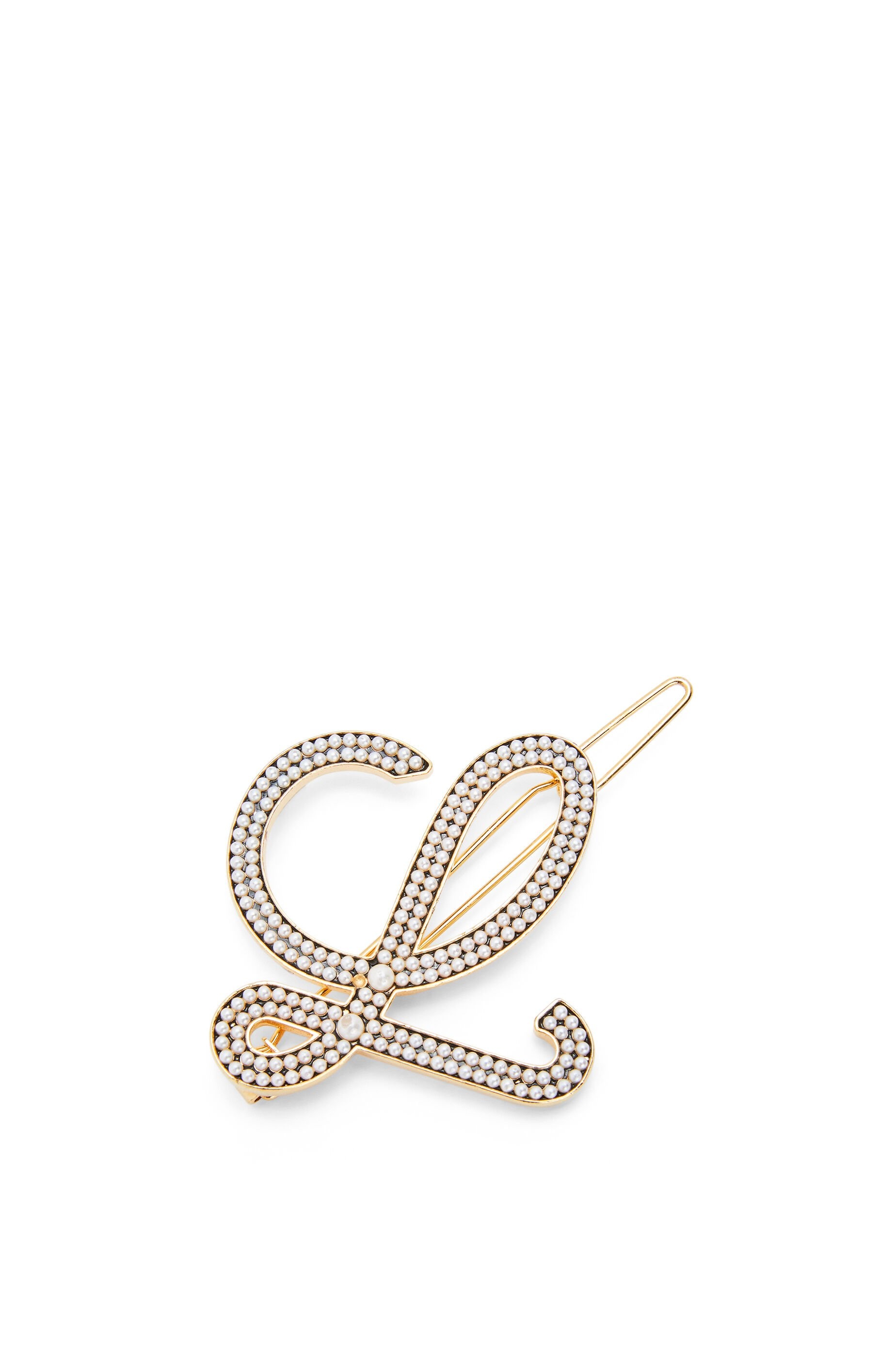Hairpin in metal and pearls - 1