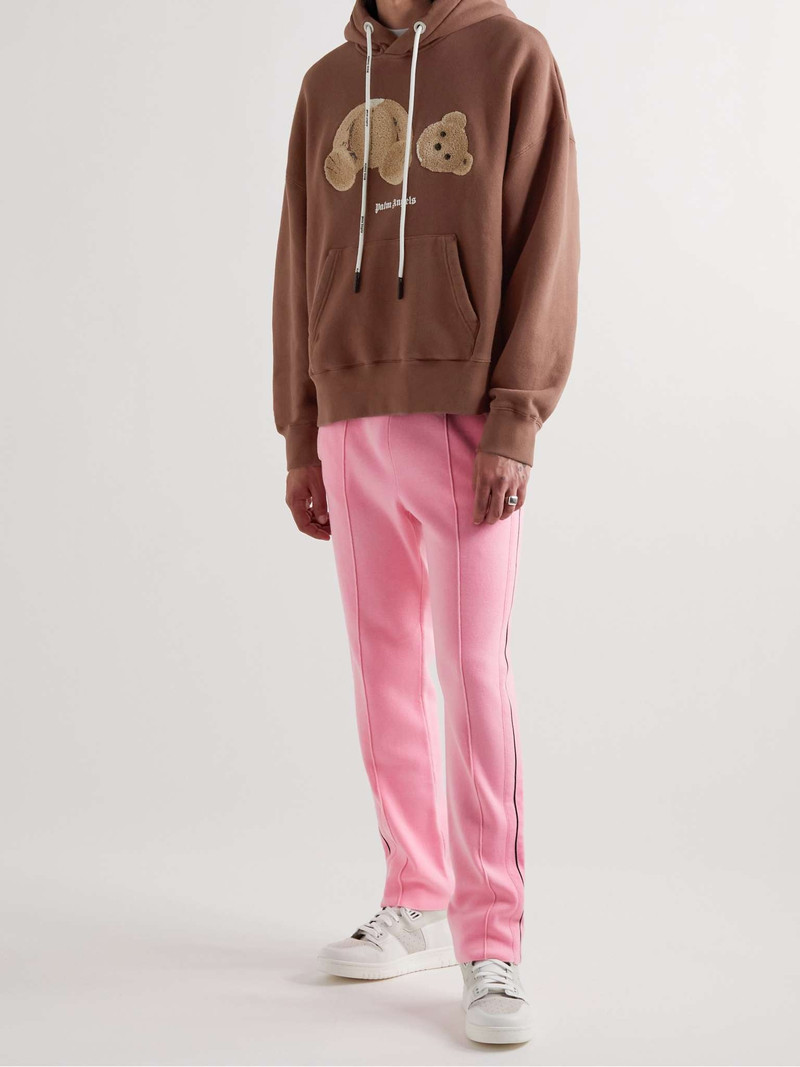 Palm Angels Logo-Print Appliquéd Cotton-Jersey Hoodie outlook