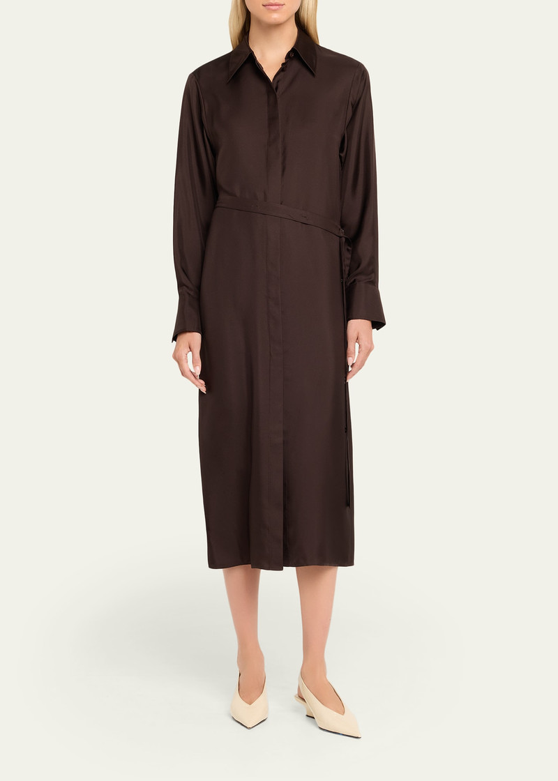 RÓHE Long-Sleeve Deconstructed Silk Wrap Dress outlook