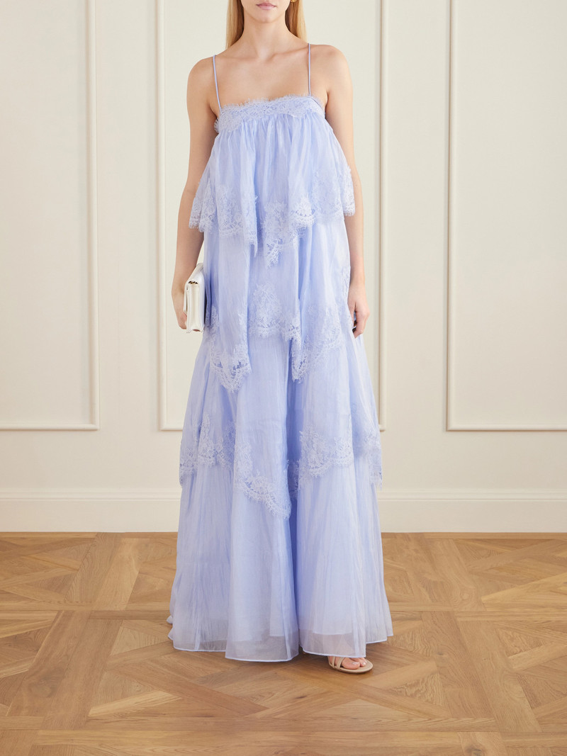 Aje. Ophelia Lace-trimmed Ruffled Chiffon Gown outlook