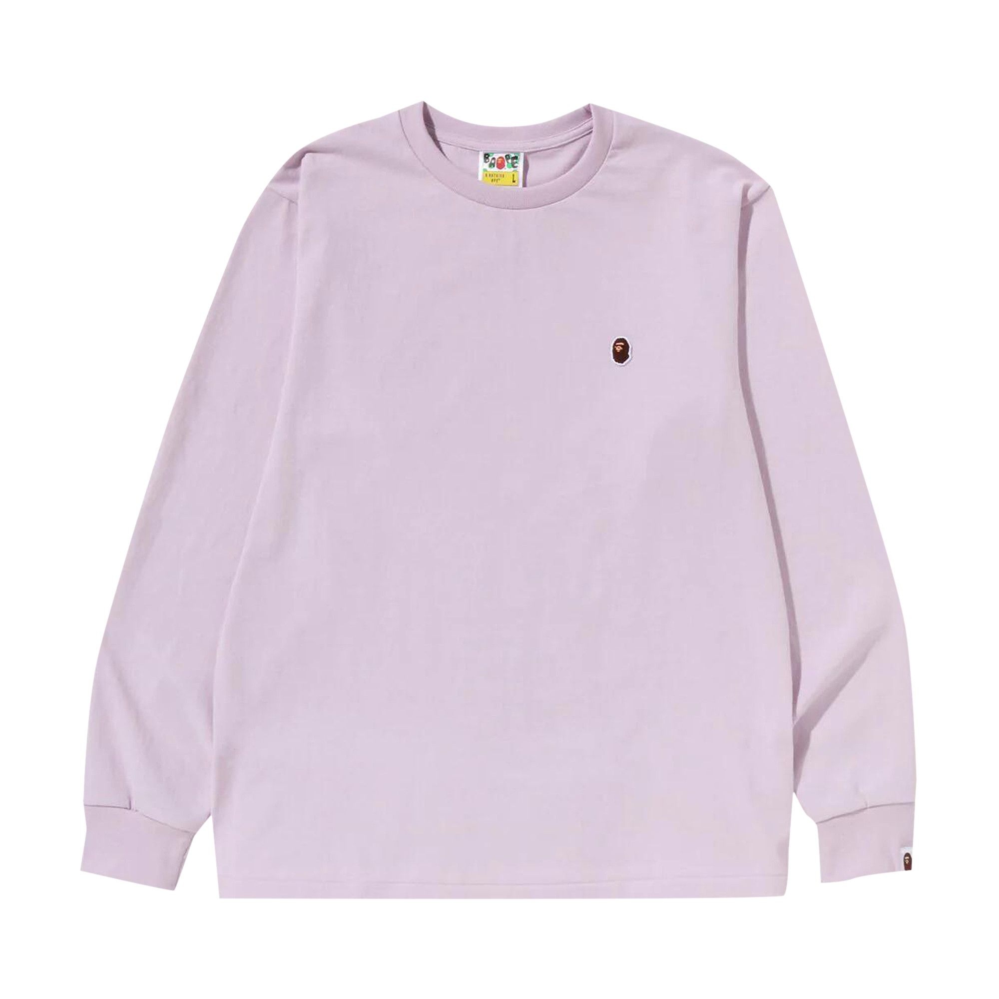 BAPE Ape Head One Point Long-Sleeve Tee 'Purple' - 1