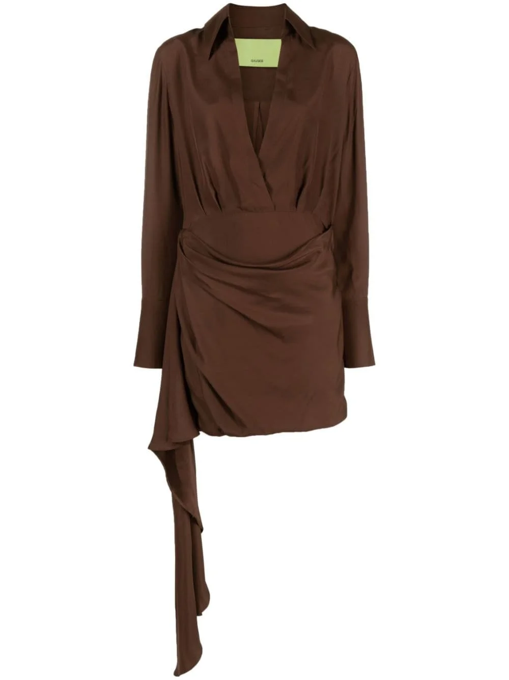 Gravia draped silk shirtdress - 1