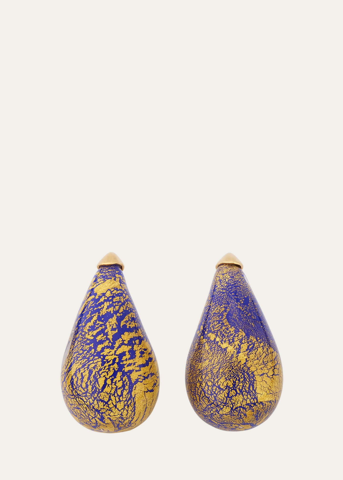 Glass Drop Earrings, Midnight Blue - 1