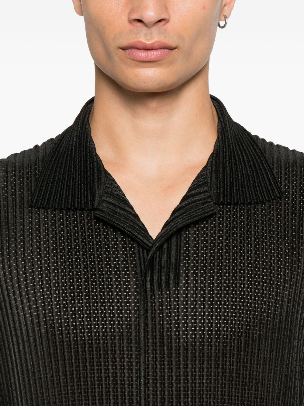 pleated sleeveless polo shirt - 4