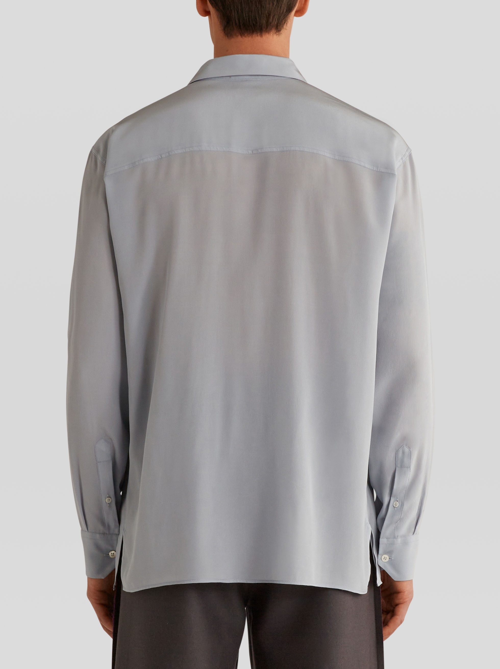 PLACED PRINT SILK SHIRT - 4