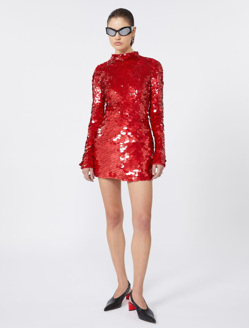 Sportmax Short dress with nuanced sequin detail - KLEPSYDRA CAPSULE - RED outlook