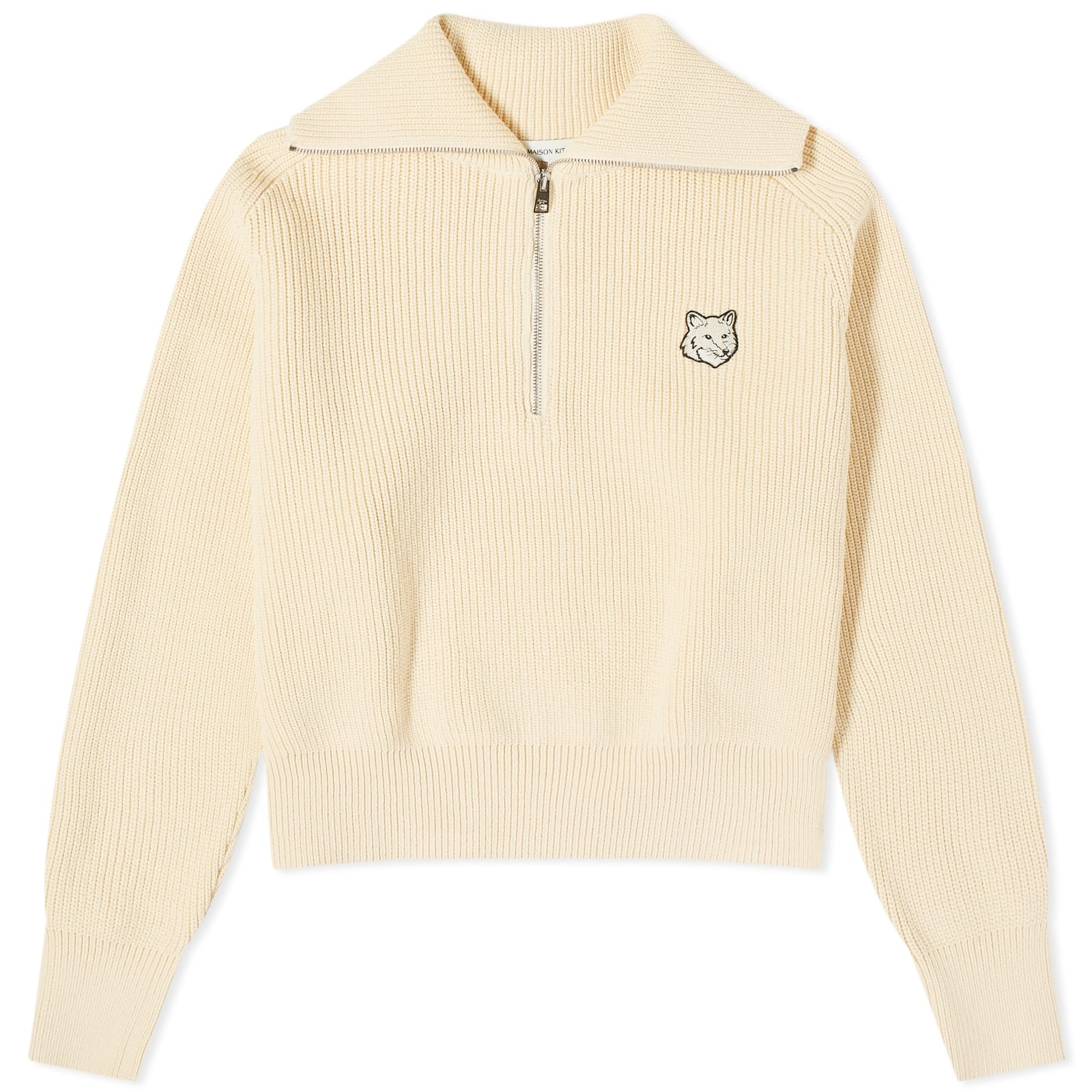 Maison Kitsune Bold Fox Head Patch Half Zip Jumper - 1