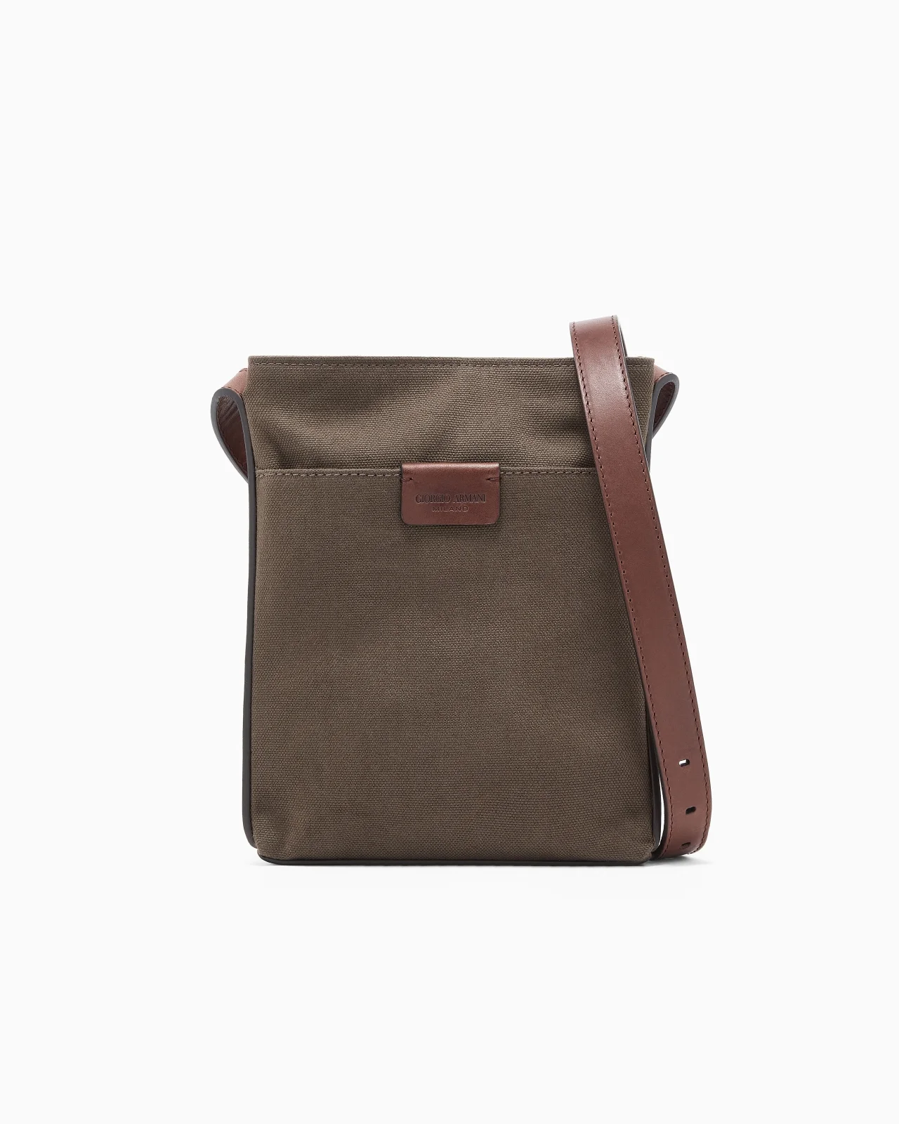 CANVAS AND LEATHER CROSSBODY BAG - 1