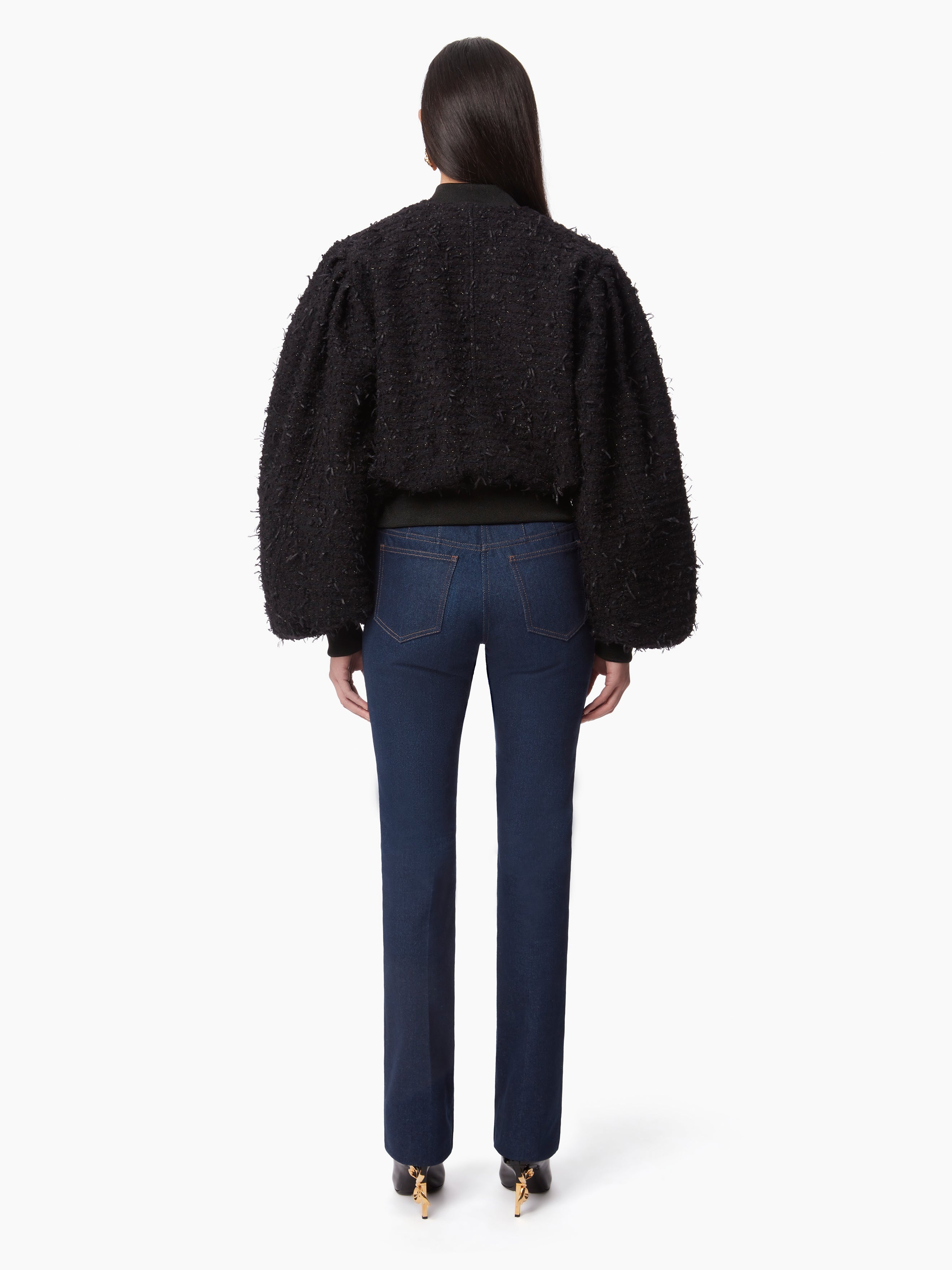 CROPPED BOMBER IN TWEED - 4