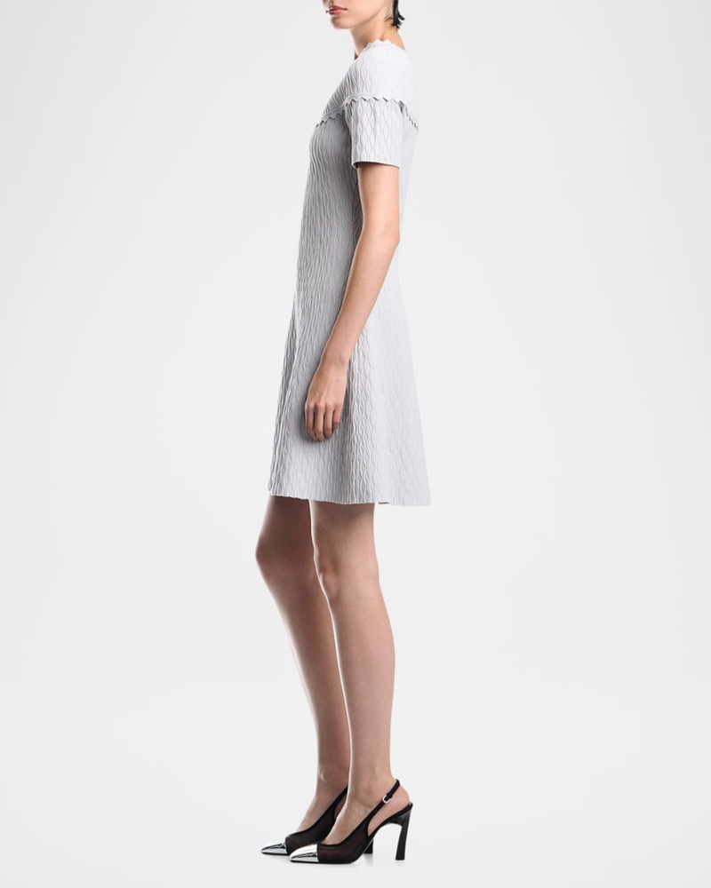 Scalloped Ottoman-Knit Mini Dress 5