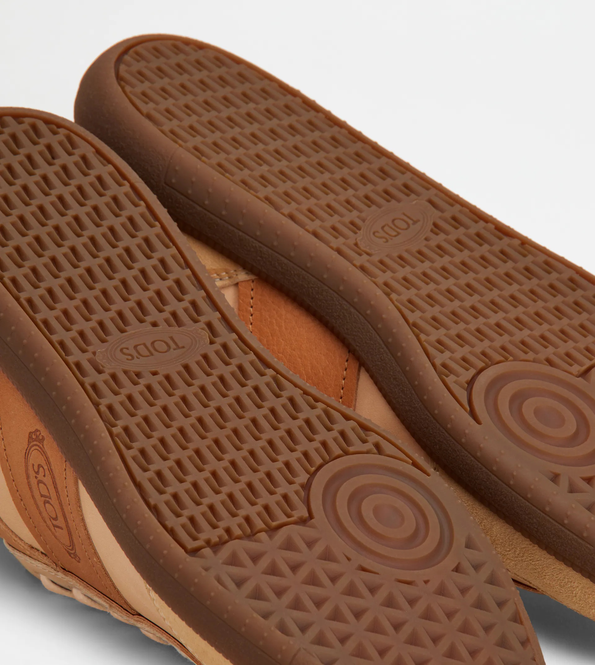 TOD'S TABS SNEAKERS IN LEATHER - BEIGE, BROWN - 6