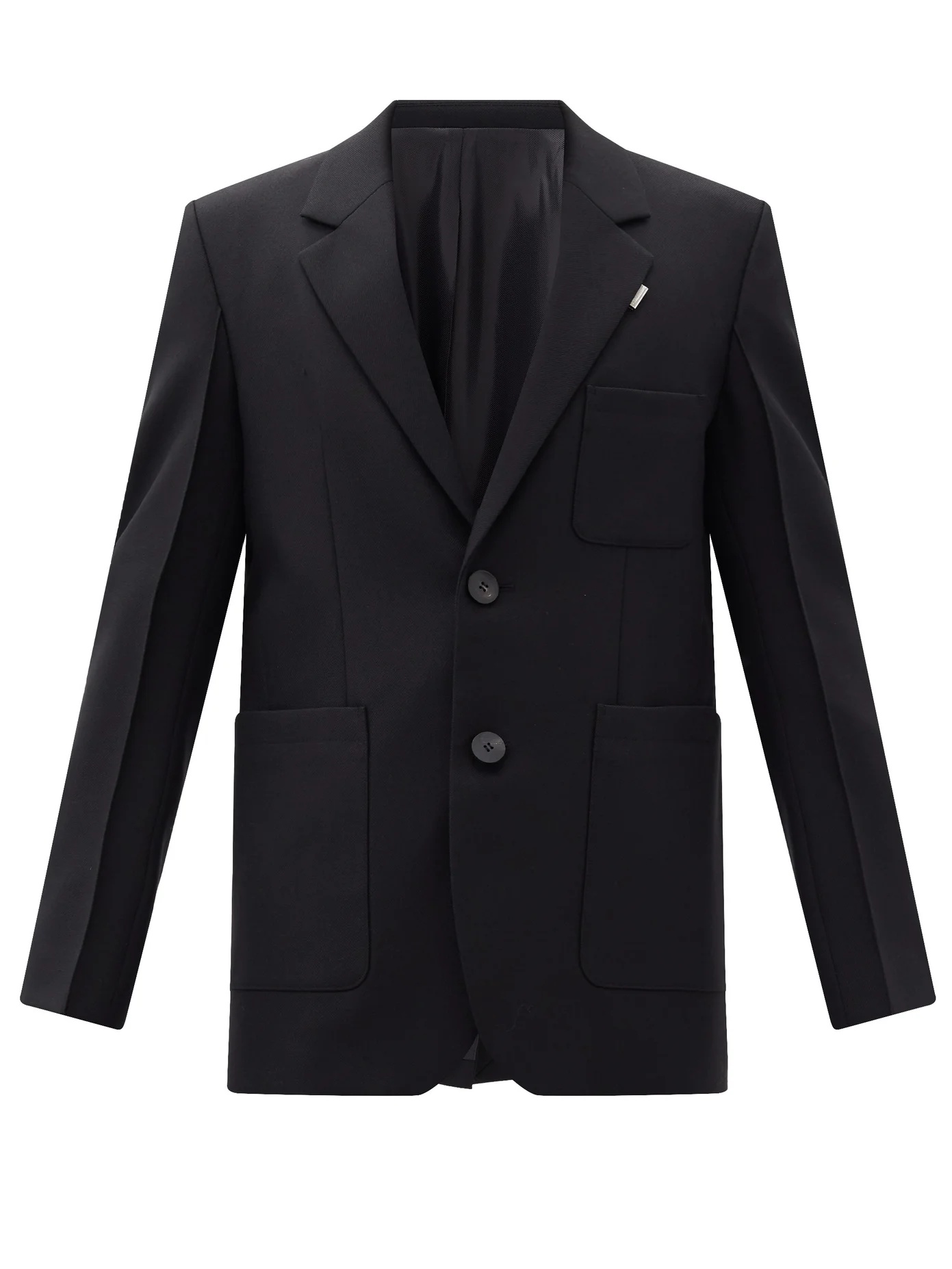 Single-breasted wool-twill jacket - 1