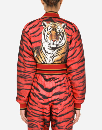 Dolce & Gabbana Twill jacket with tiger print outlook