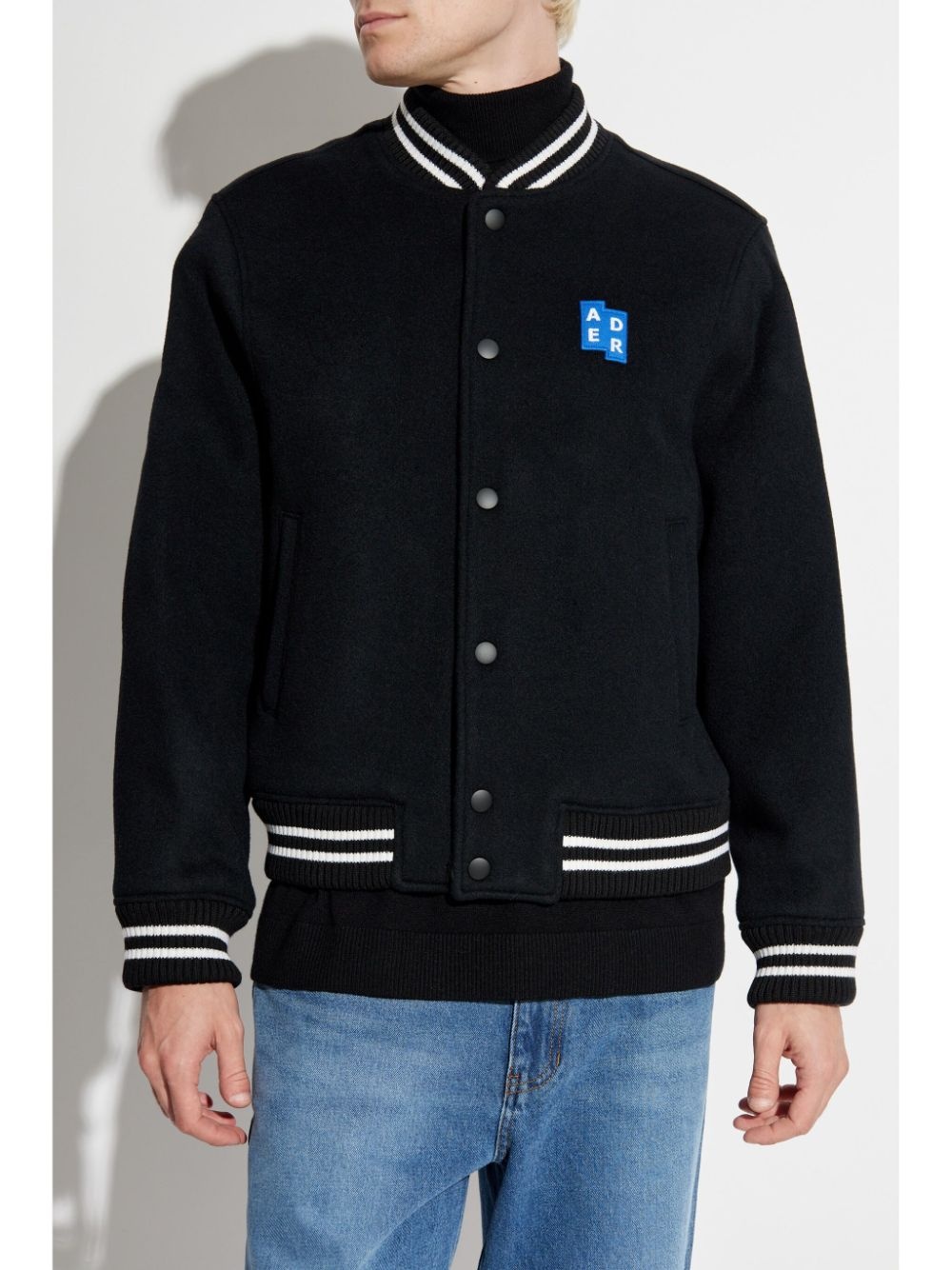 logo patch stripe detailing jacket - 6