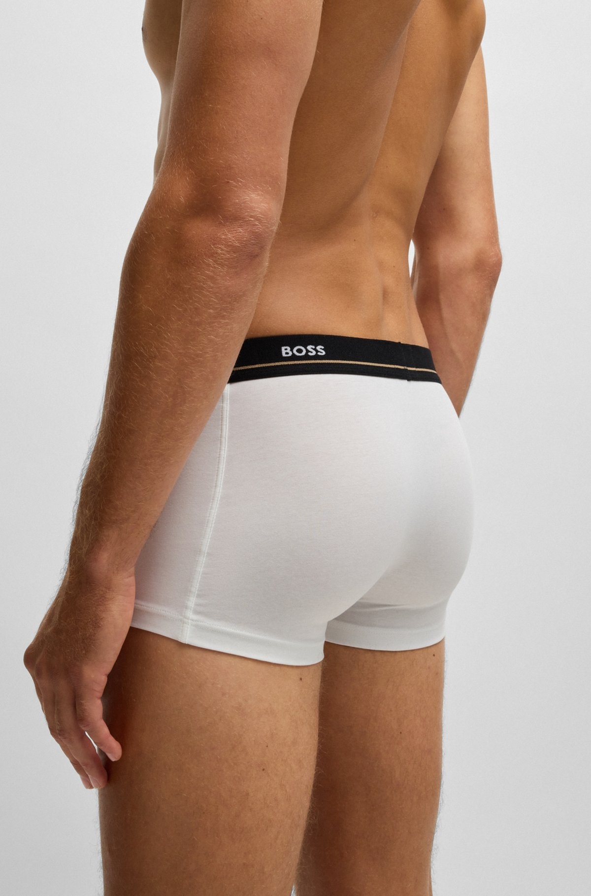 FIVE-PACK OF STRETCH-COTTON TRUNKS WITH LOGO WAISTBANDS - 5