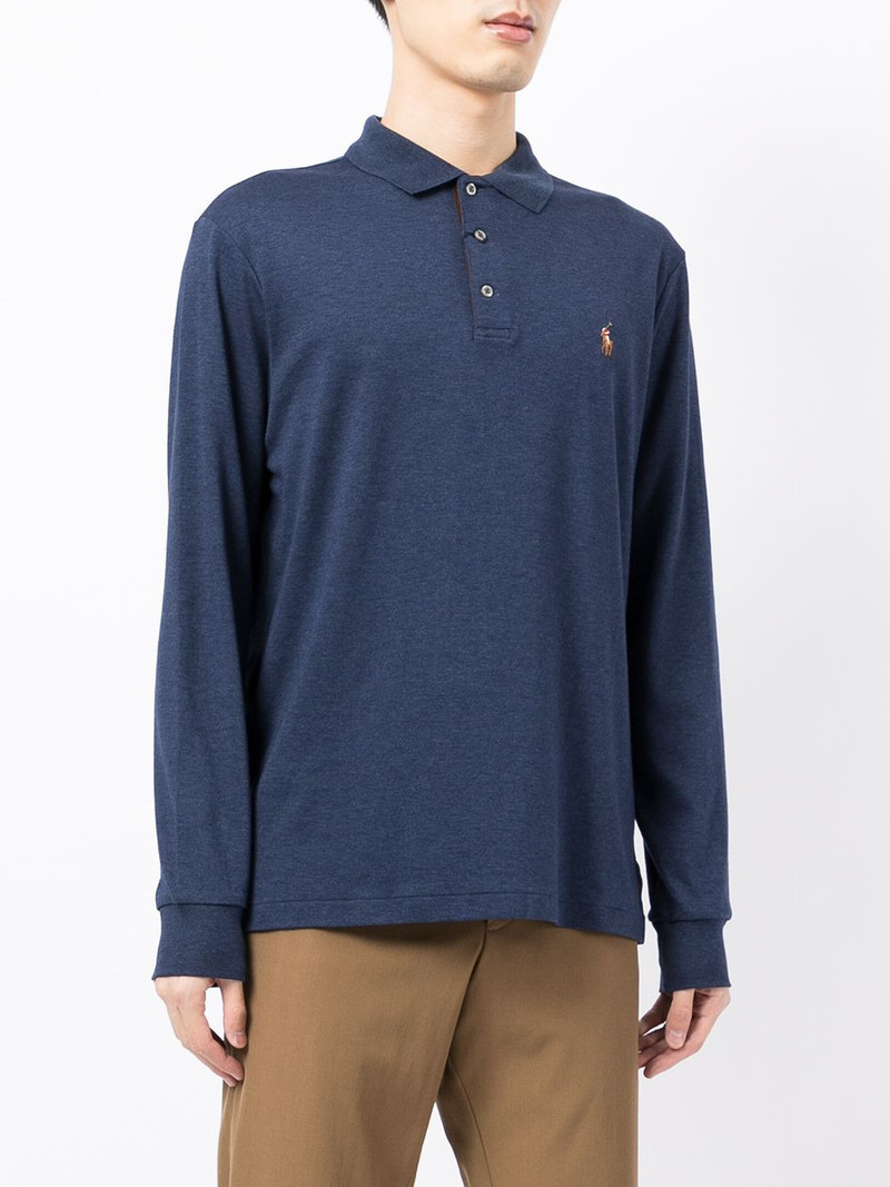 logo-embroidered long-sleeve polo shirt 3