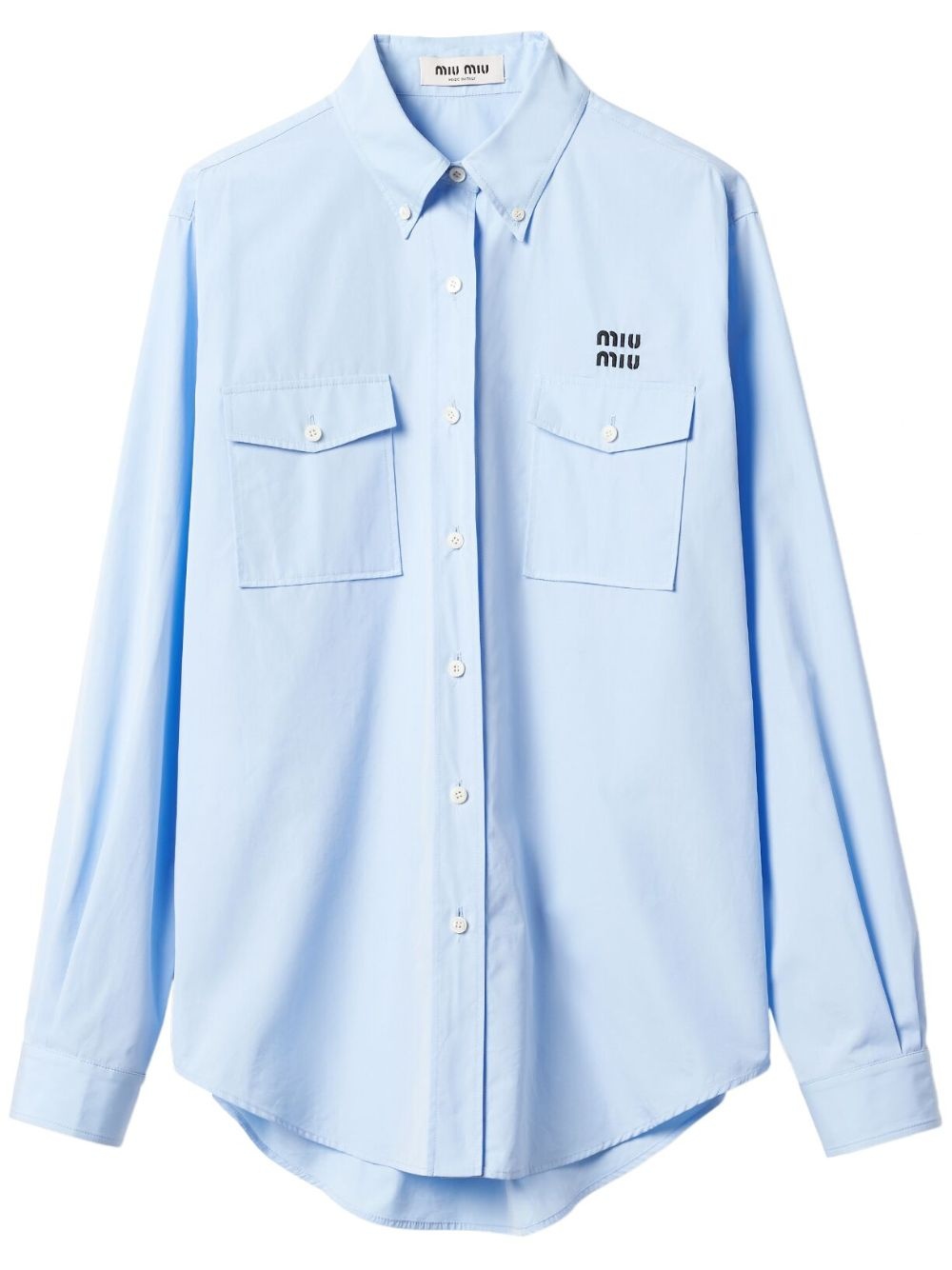 logo-embroidered flap-pocket shirt - 1