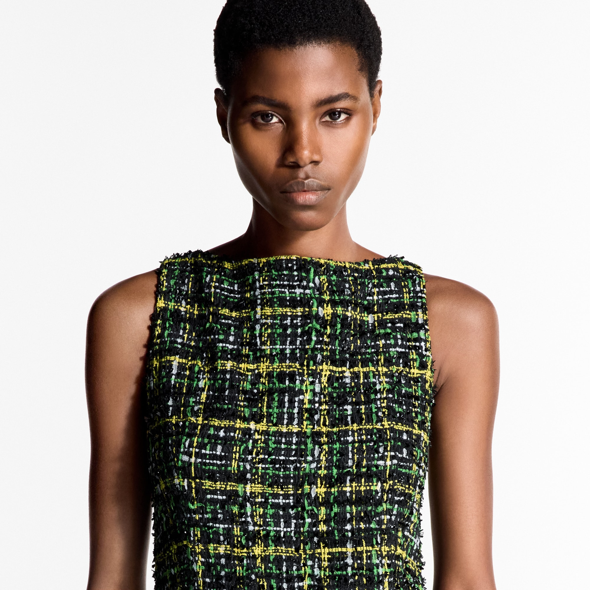 Frayed Pocket Tweed Dress - 3
