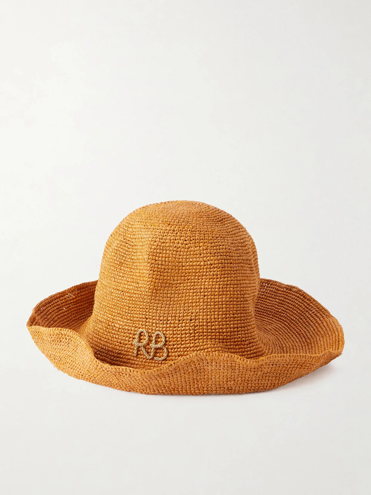 Monogram-embellished Straw Bucket Hat - 1