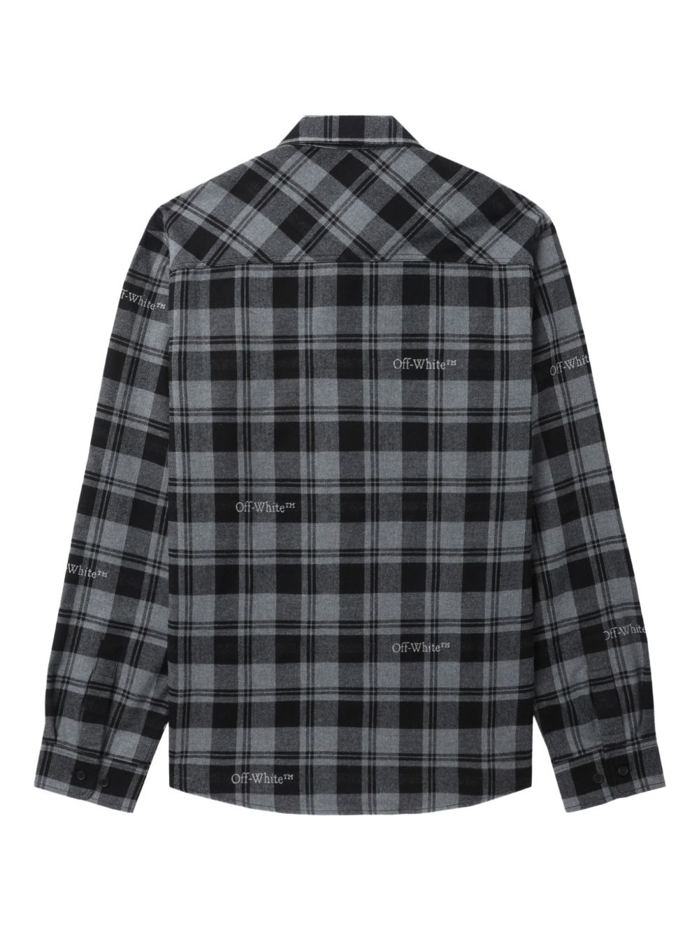 logo-embroidered checked cotton shirt - 6