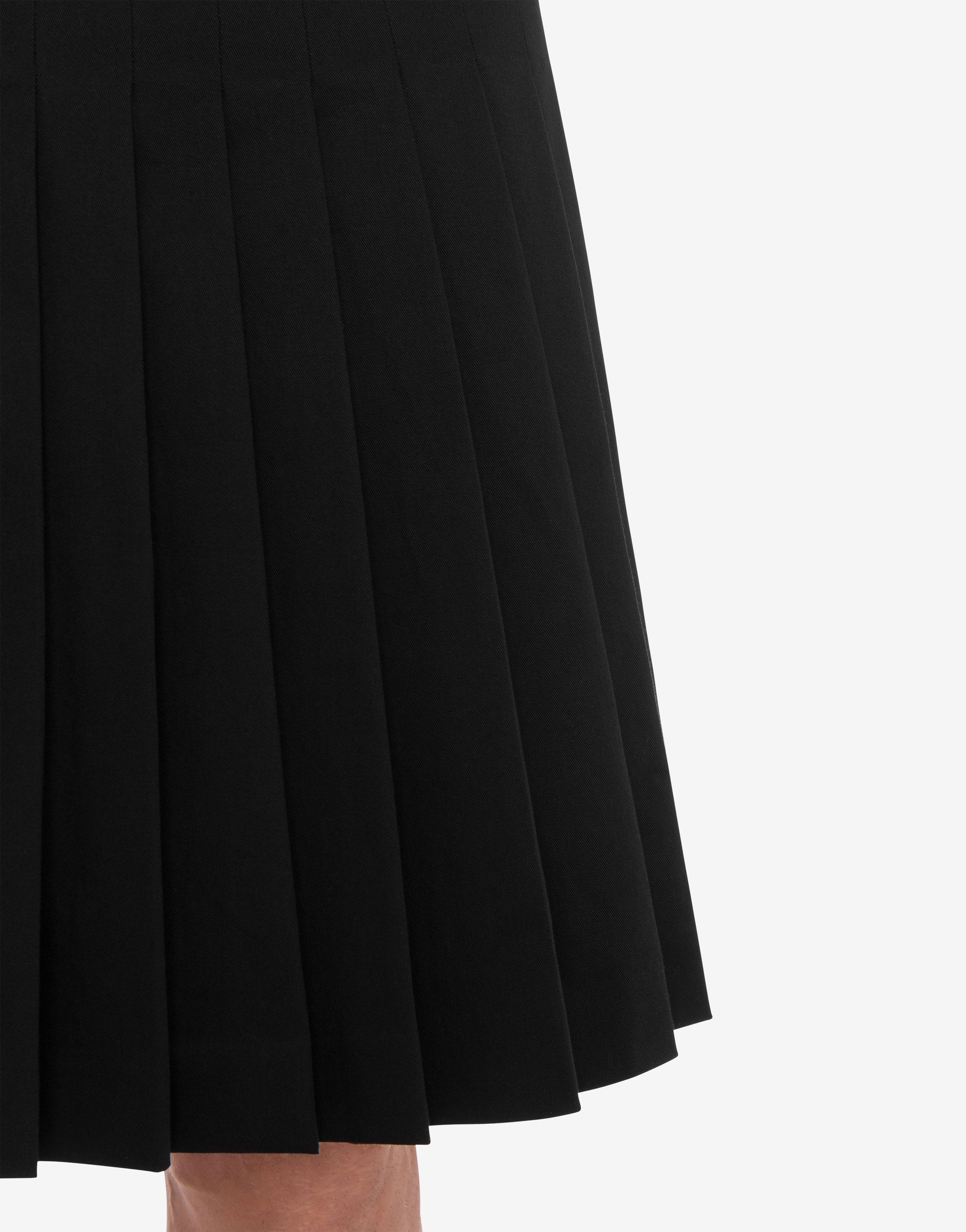 STRETCH GABARDINE PLEATED SKIRT - 4