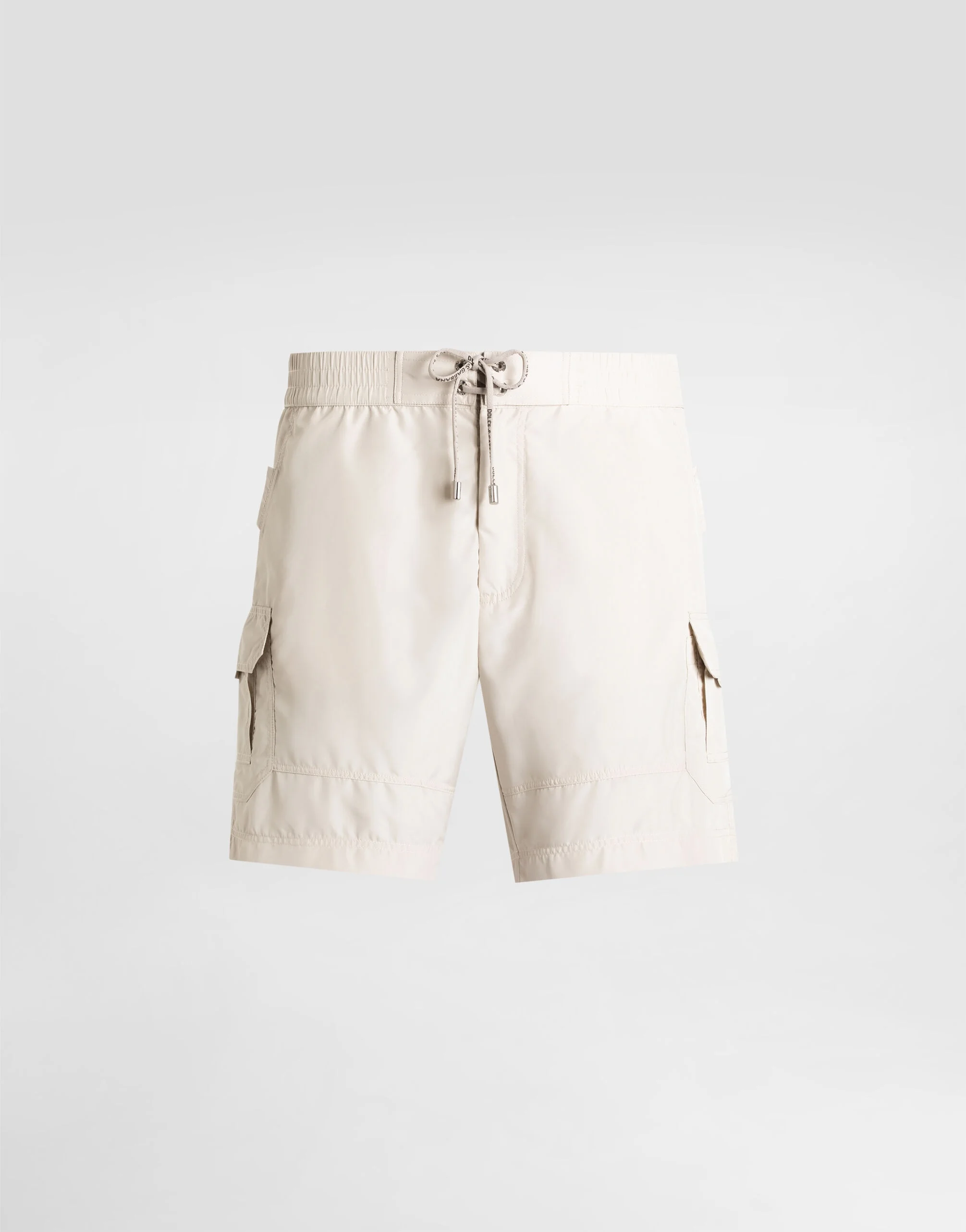 Mid-length swim trunks with tag - 1