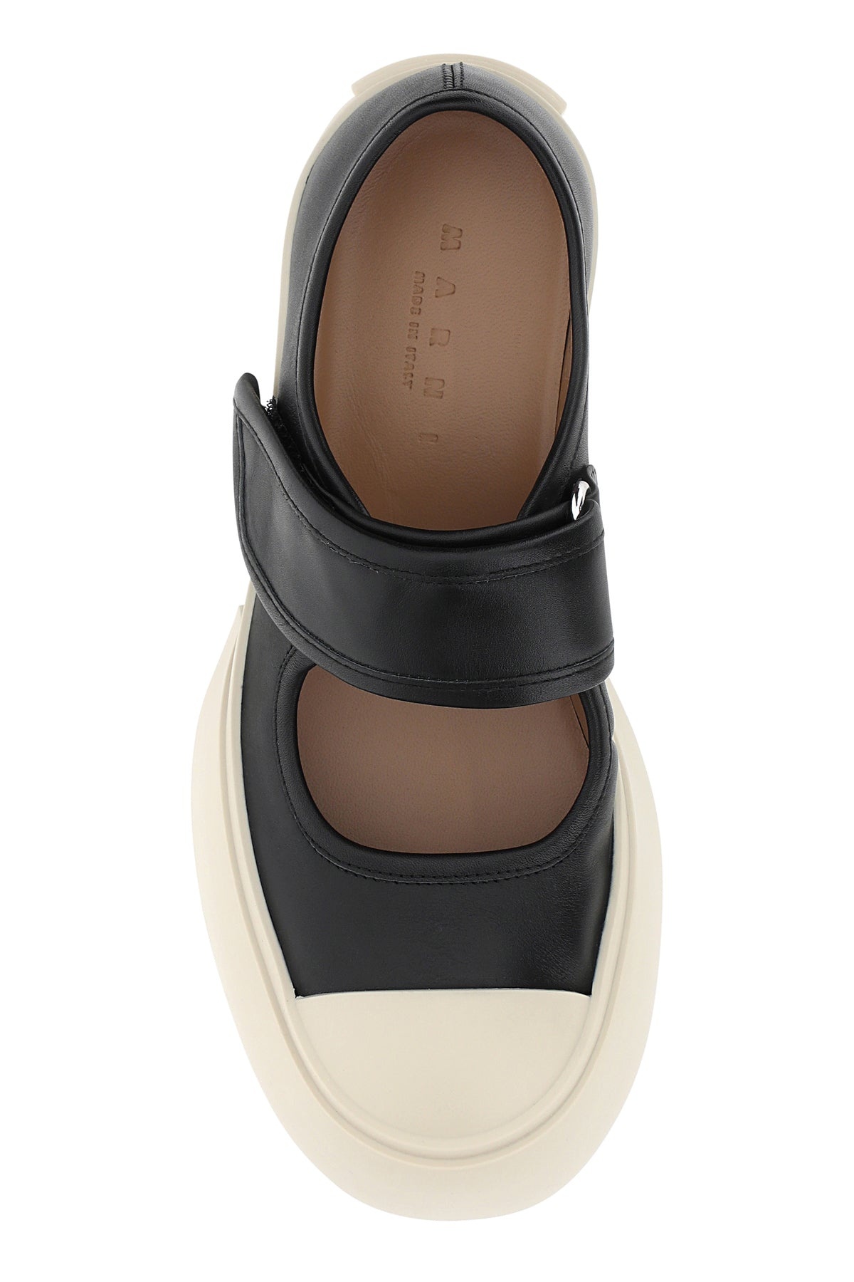 Black leather Mary Jane sneakers - 4