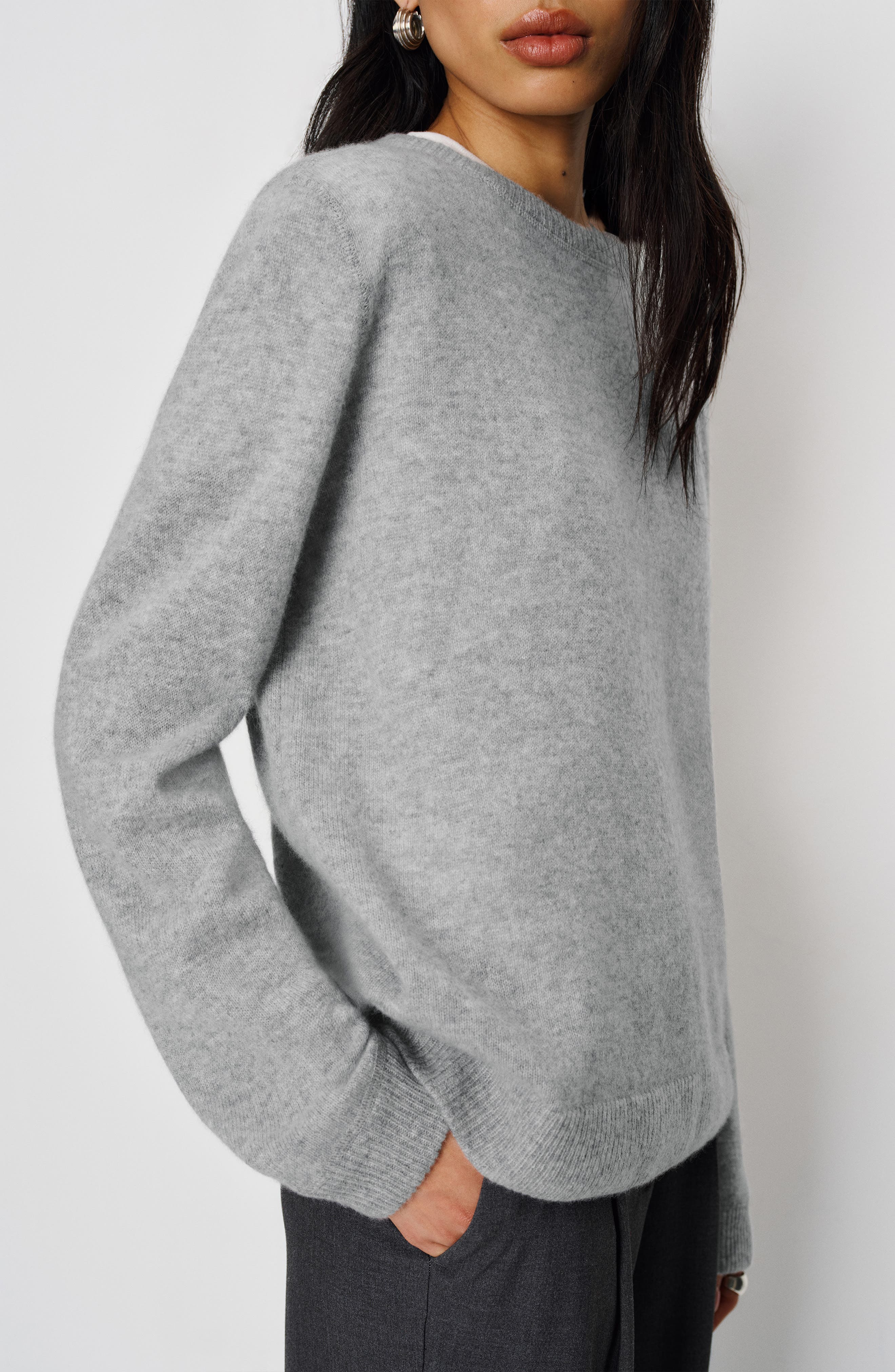 Reformation Oversize Cashmere & Wool Sweater in Granite at Nordstrom - 3