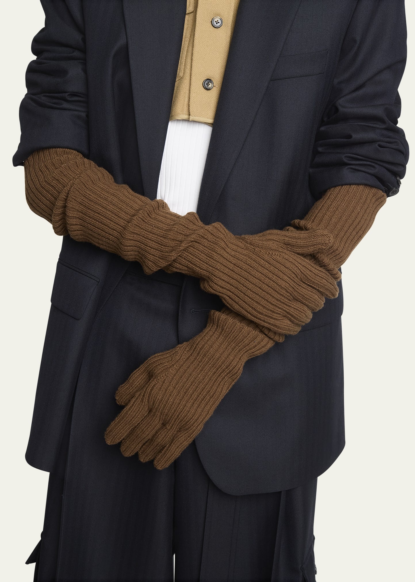 Men's Musk Long Knitted Wool Gloves - 2