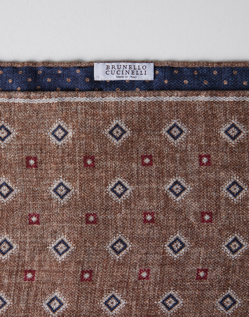 Brunello Cucinelli Double face silk pocket square outlook