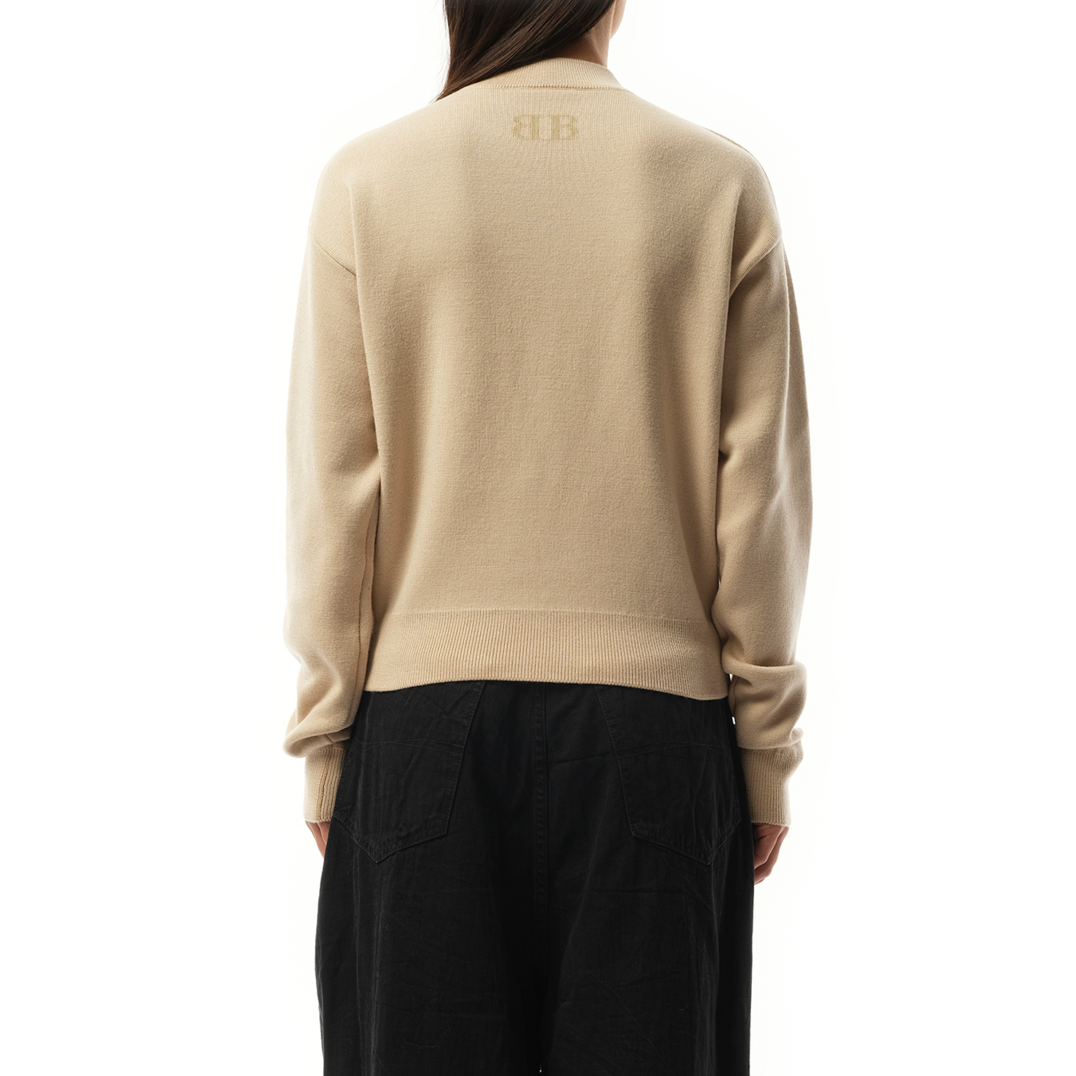 Cropped Sweater in Beige - 6