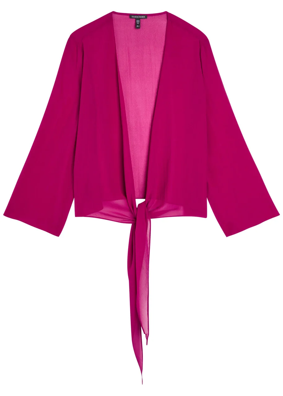 Eileen Fisher Silk-chiffon Wrap Jacket - 1