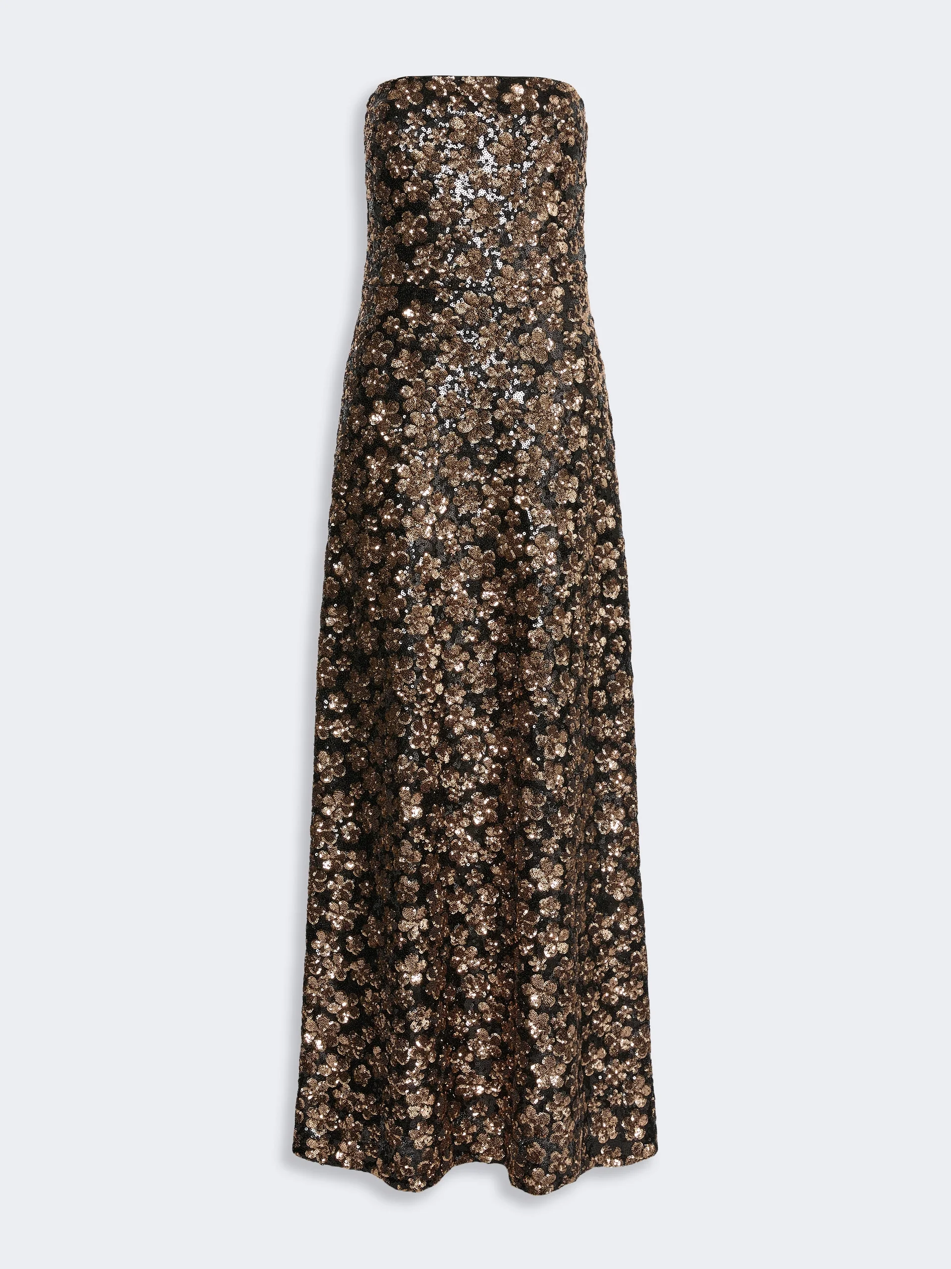 BAFFO Embroidered and sequinned tulle bustier dress - BRONZE - 1