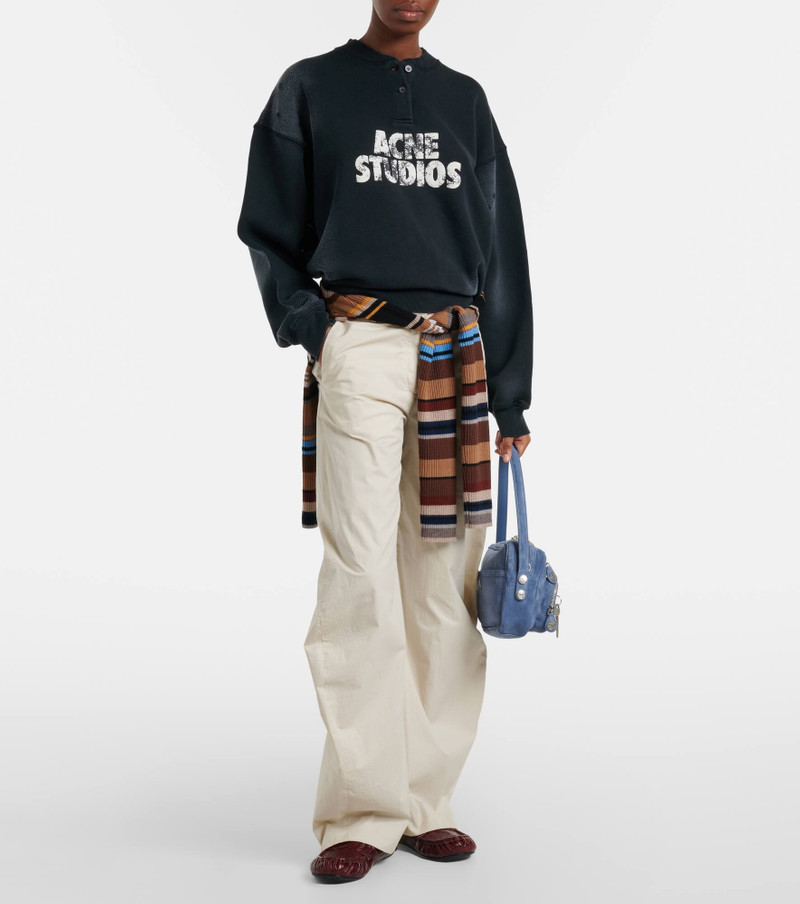 Acne Studios Patty cotton barrel-leg pants outlook