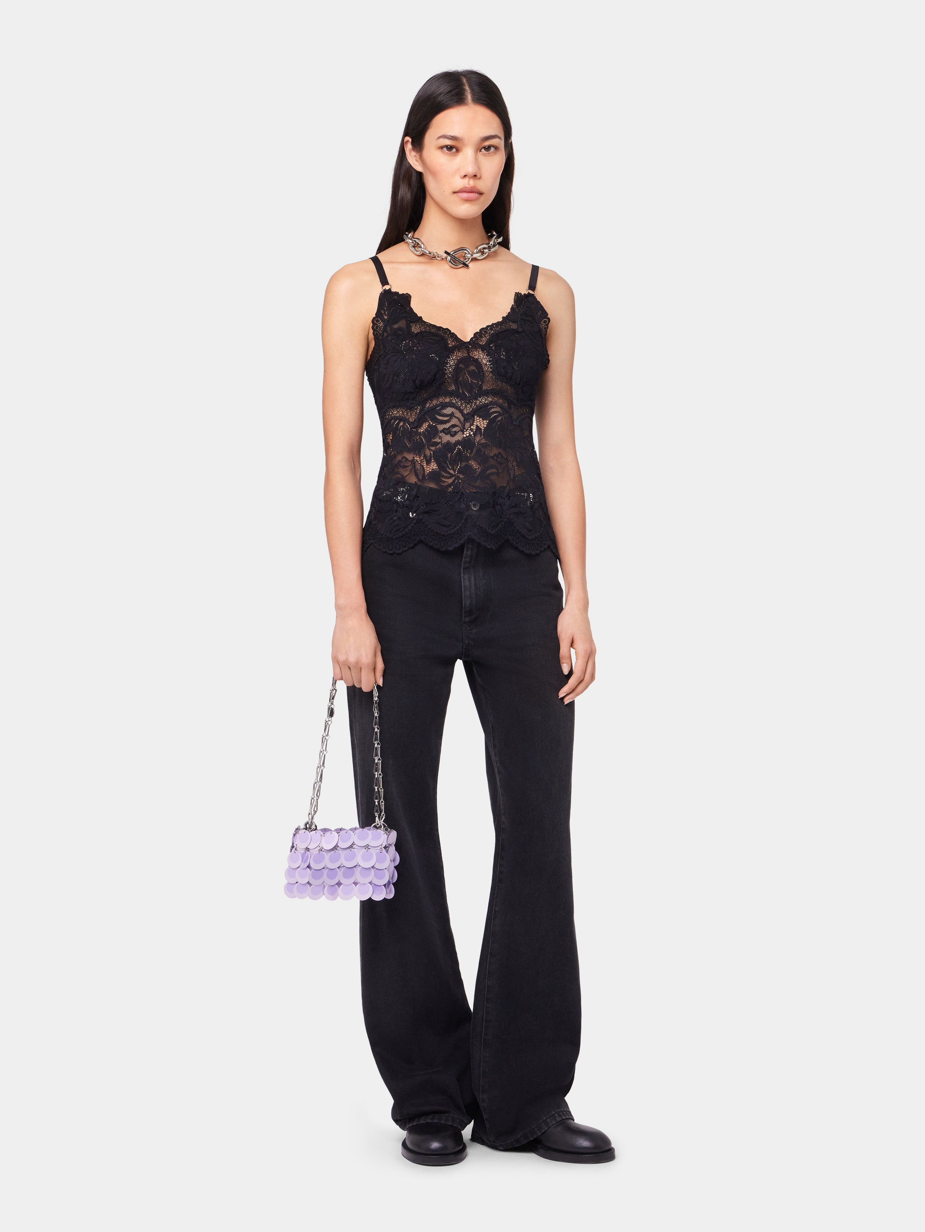 BLACK TANK TOP IN LACE - 2