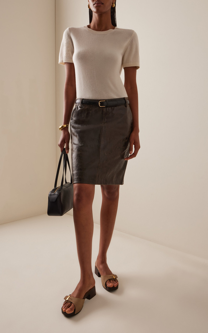 The Garment Margo Leather Mini Skirt brown outlook