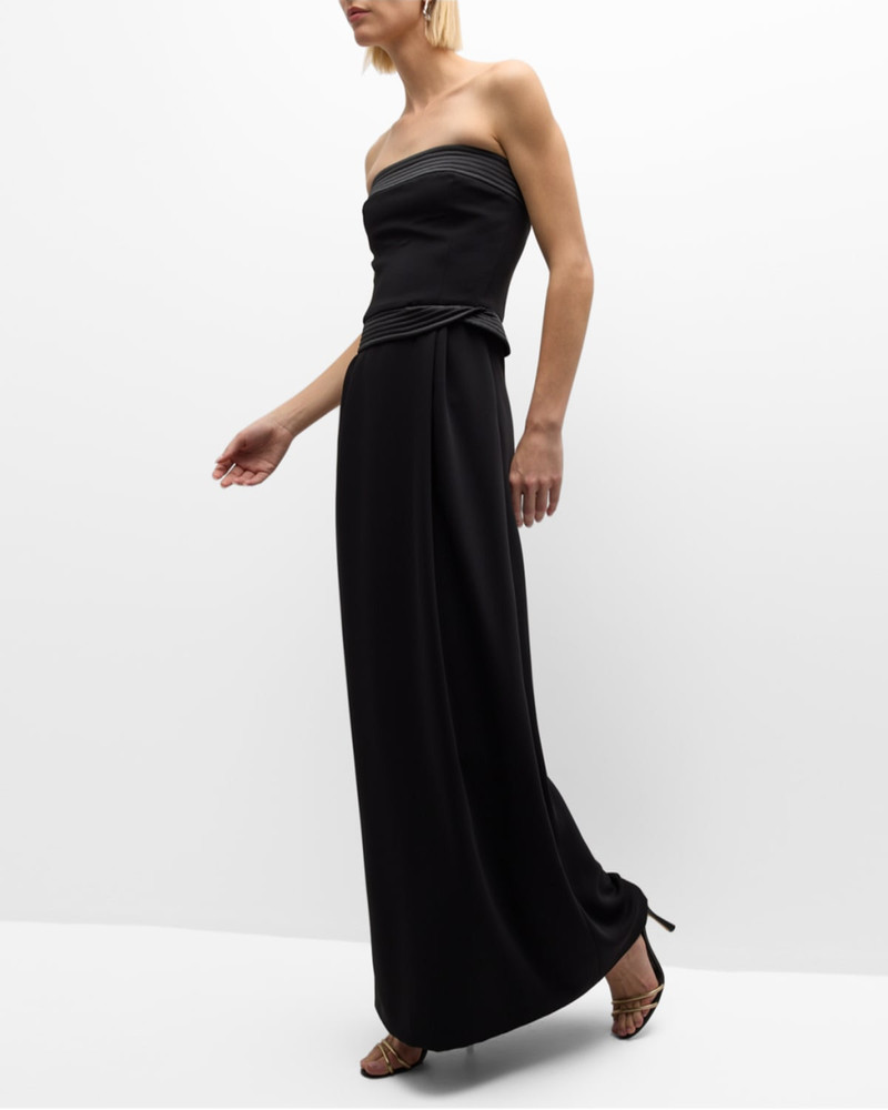 Strapless Pleated Column Gown 7