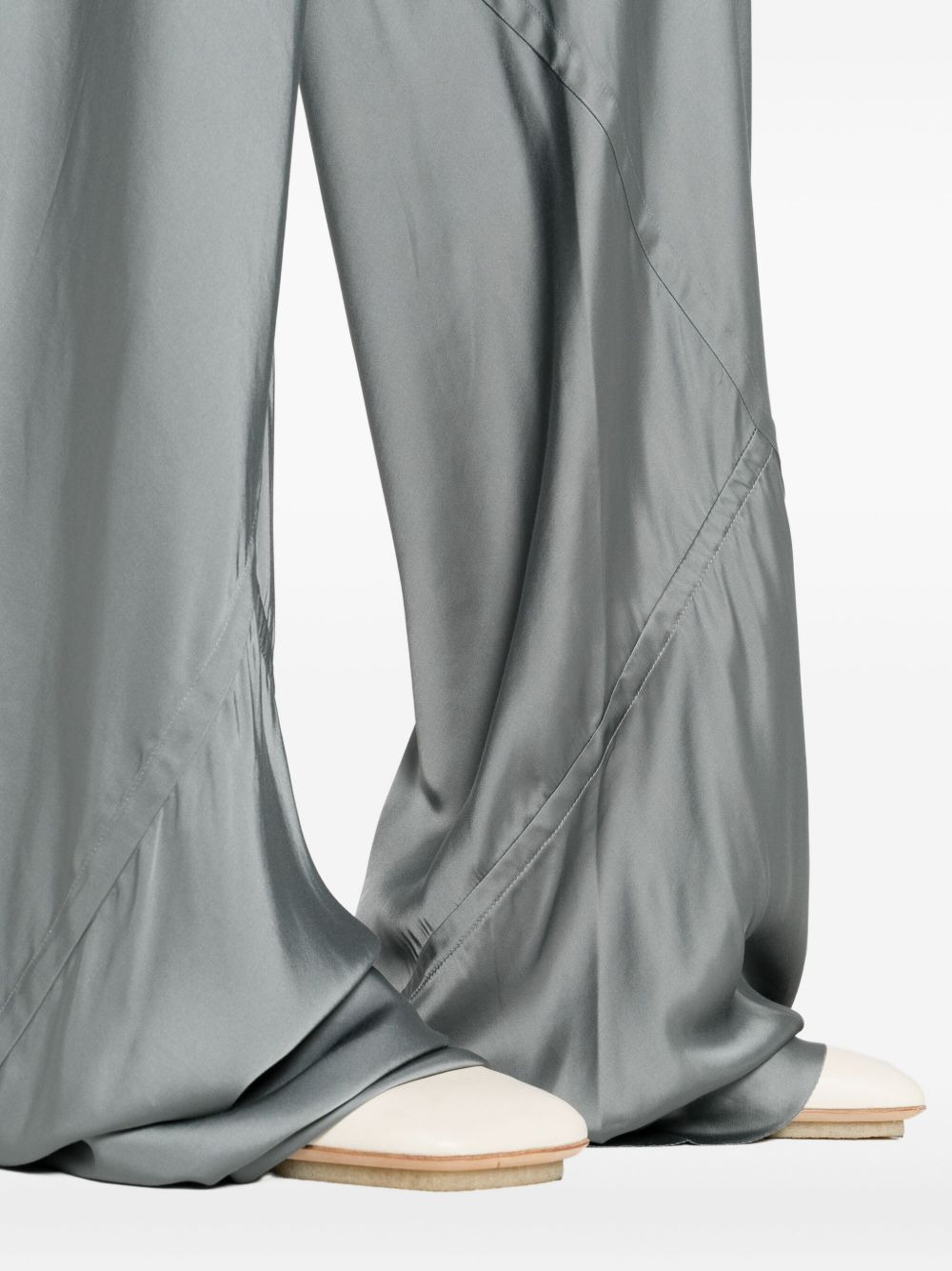 drawstring satin trousers - 5