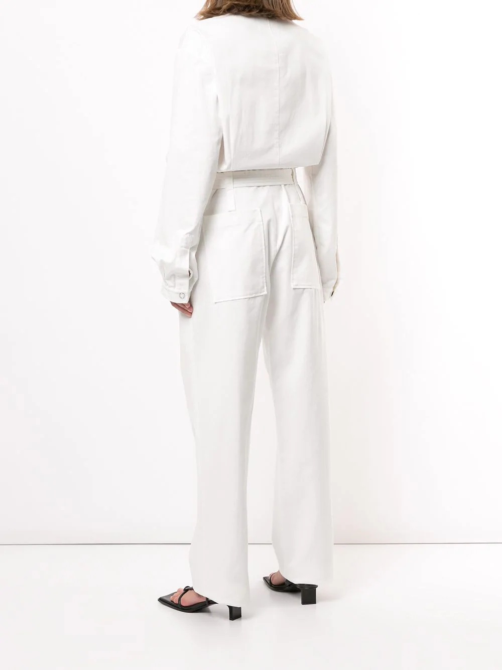 double belt straight-leg jumpsuit - 4