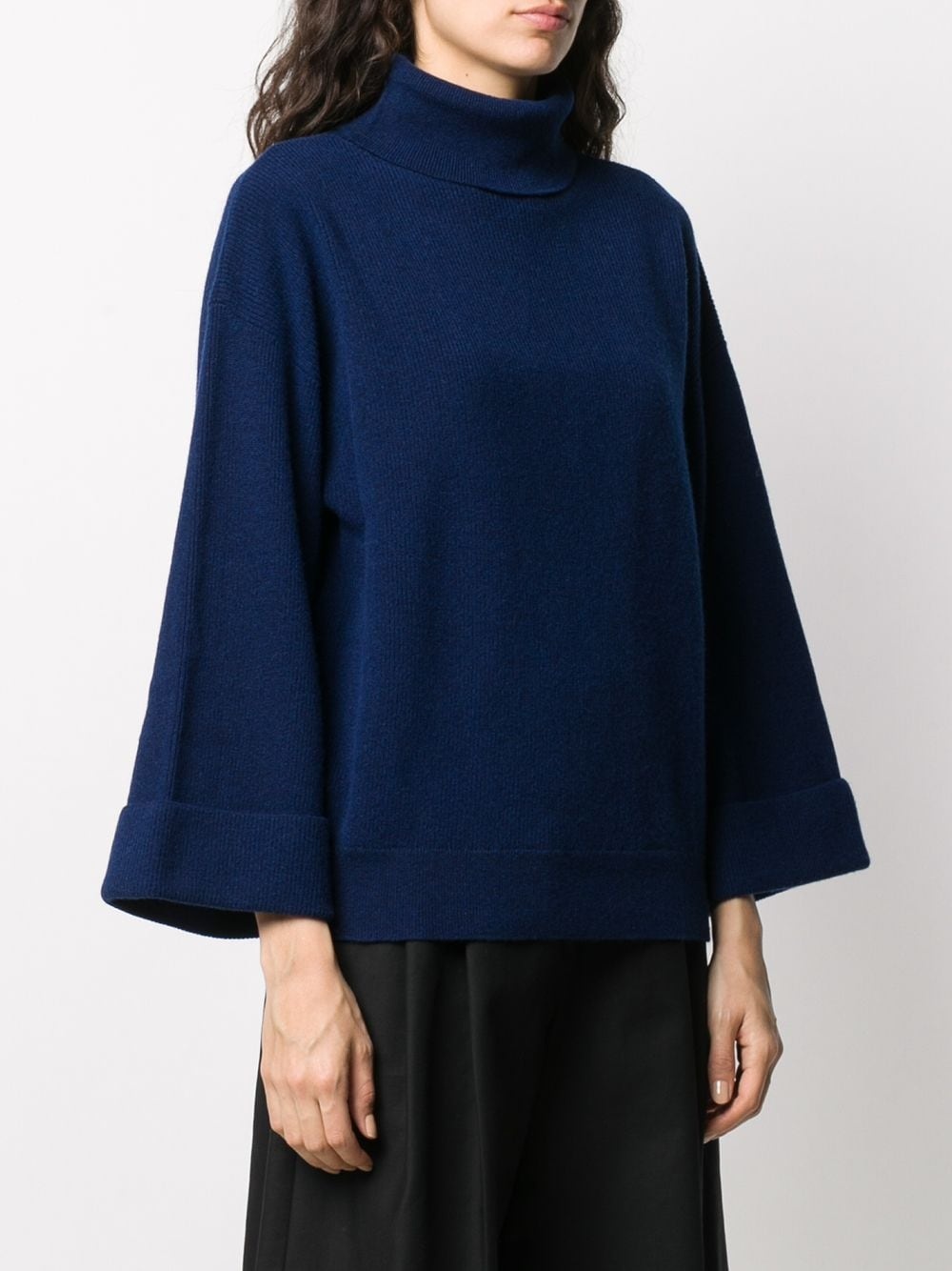 roll neck flared sleeve jumper - 3