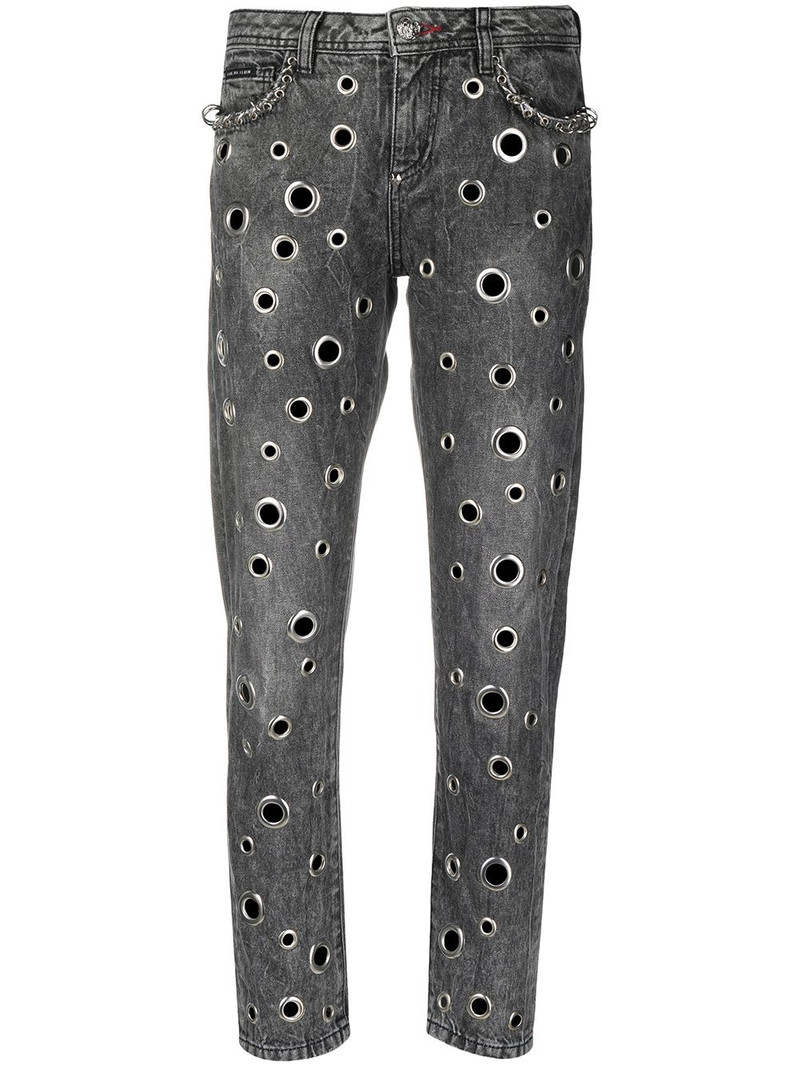ring-detail boyfriend jeans 1