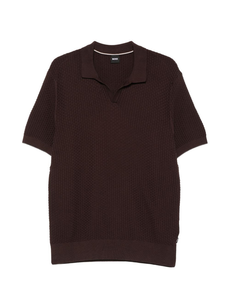 texture V-neck T-shirt 1