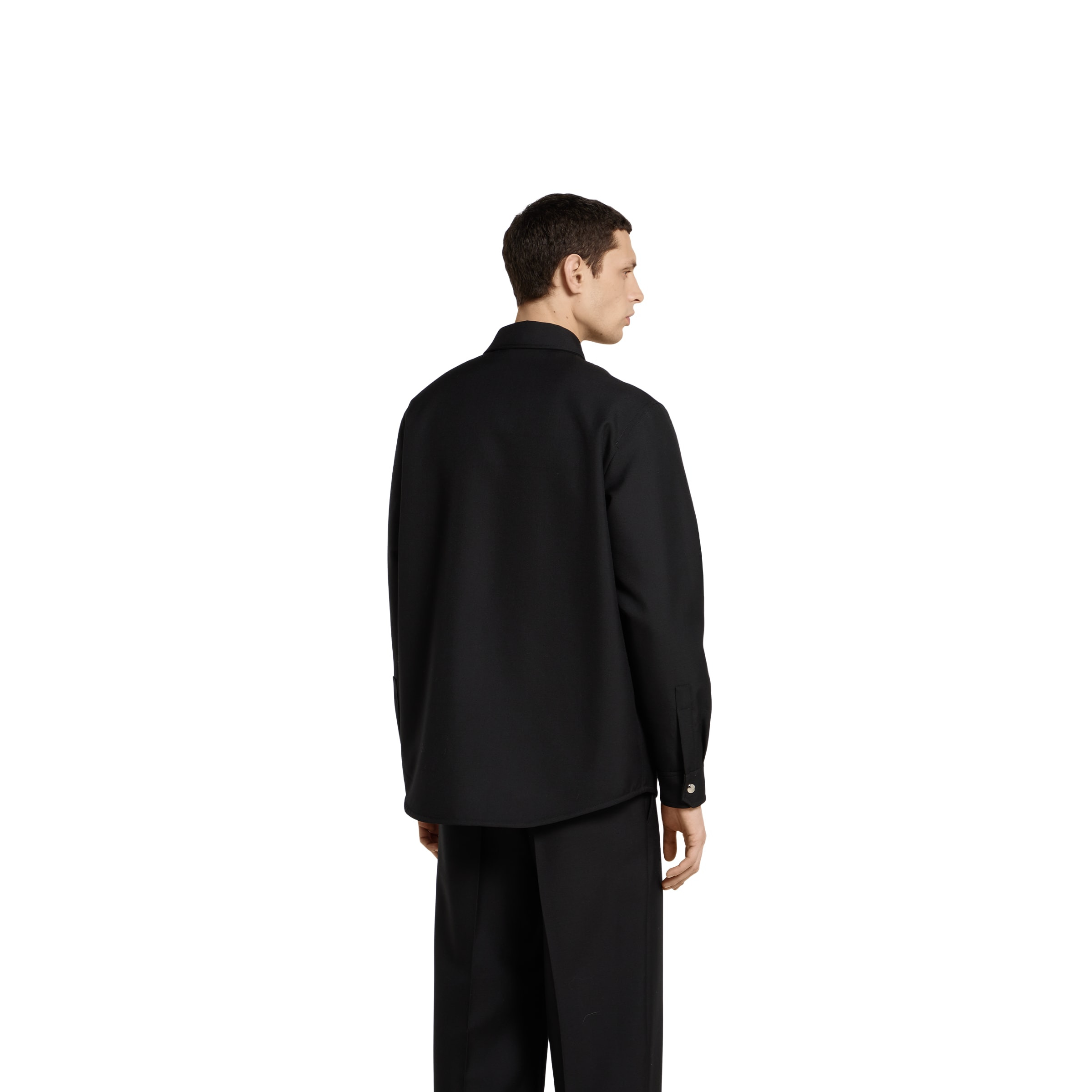 Wool twill zip overshirt - 4