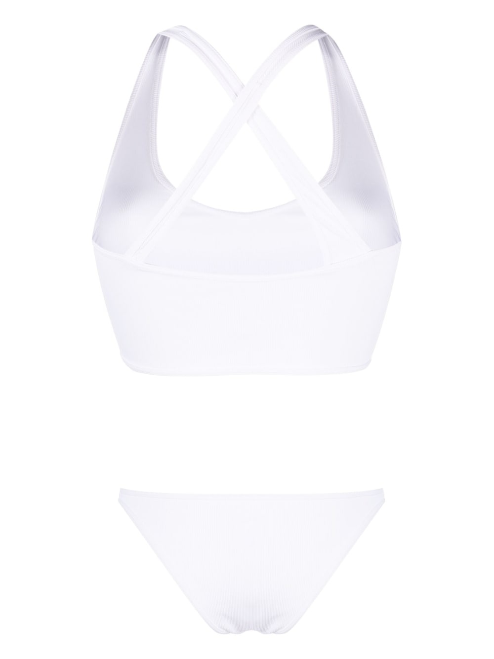 logo patch ribbed bikini - 2
