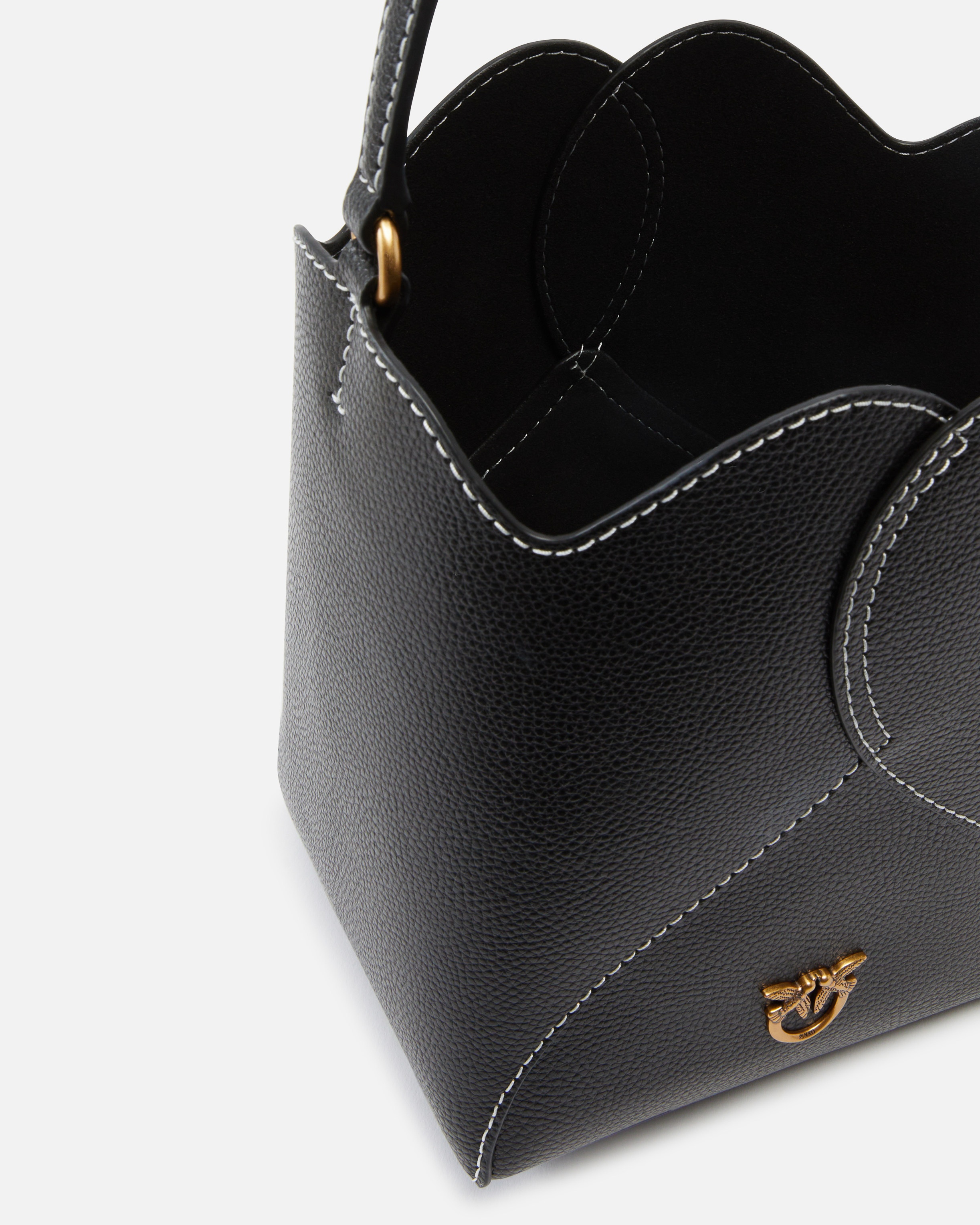 HEART MINI LEATHER BUCKET BAG WITH SHOULDER STRAP - 4