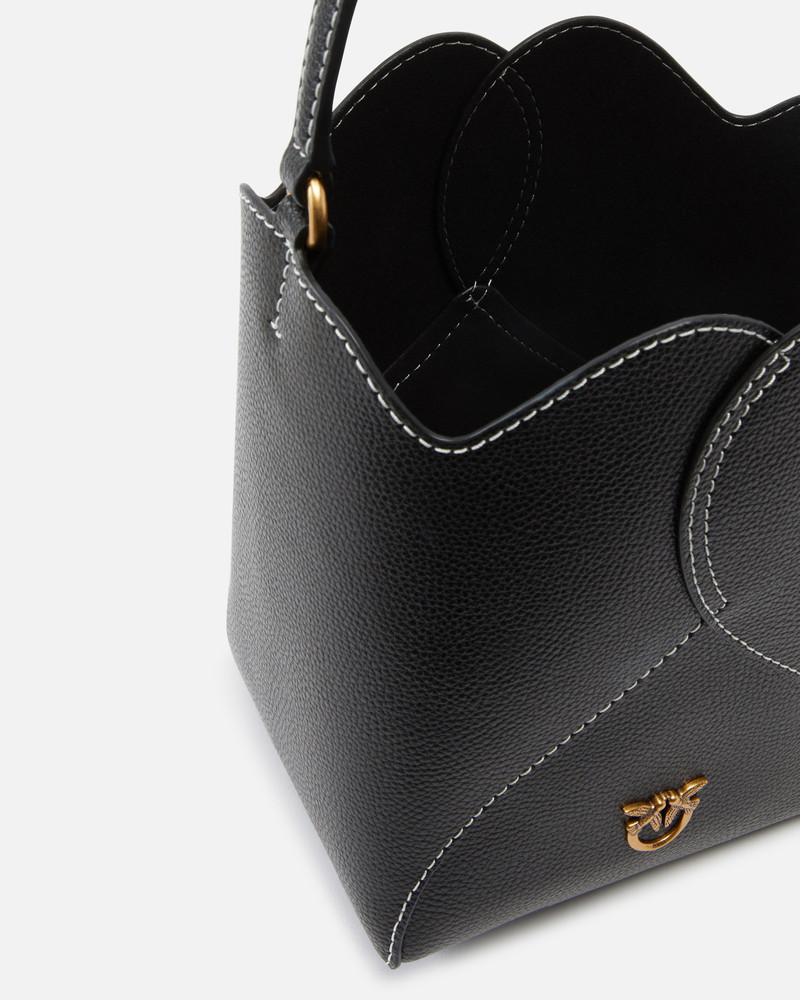 HEART MINI LEATHER BUCKET BAG WITH SHOULDER STRAP 4