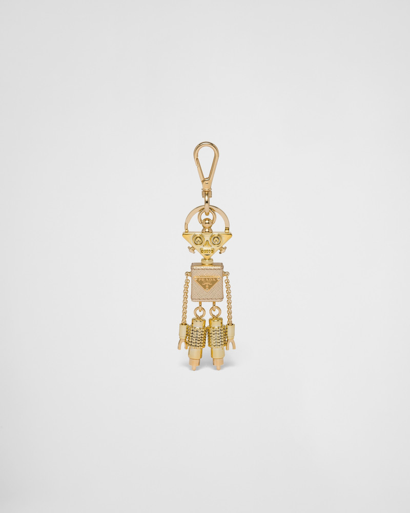 Saffiano leather robot keychain trick 1