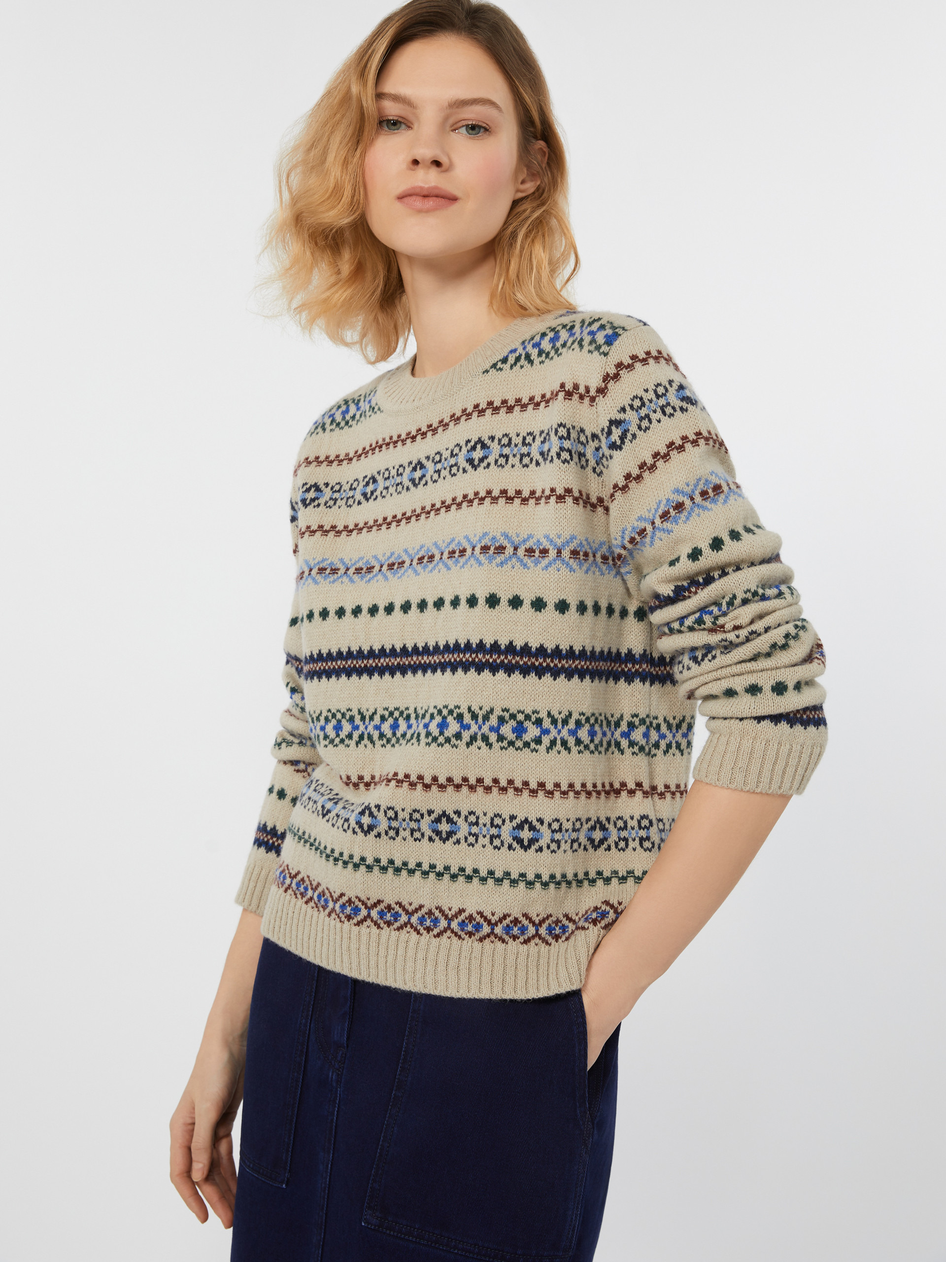 QUIRITE Wool and alpaca jacquard jumper - 5